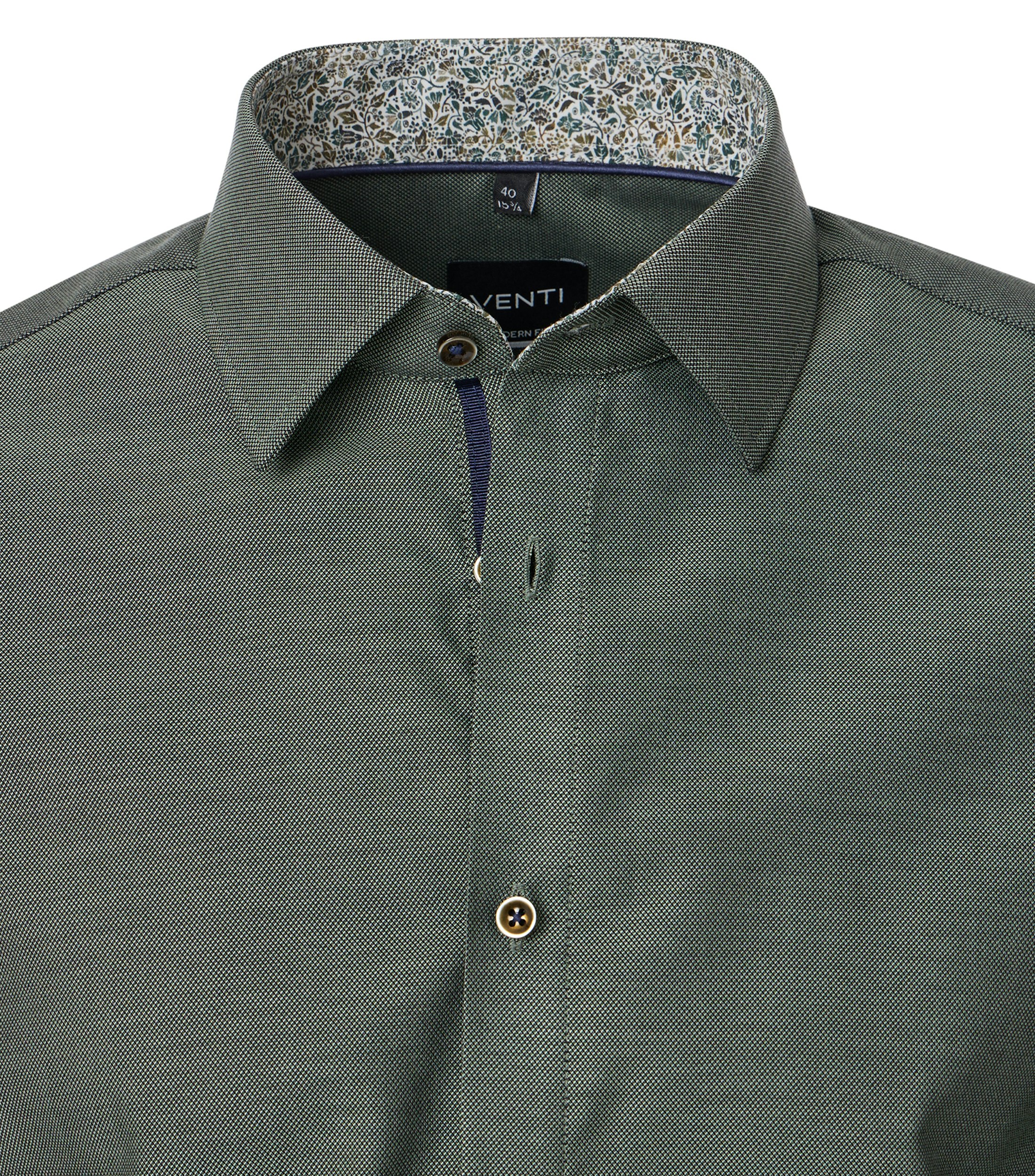 Ein Businesshemd im uni Muster in der Farbe Dunkelgrün