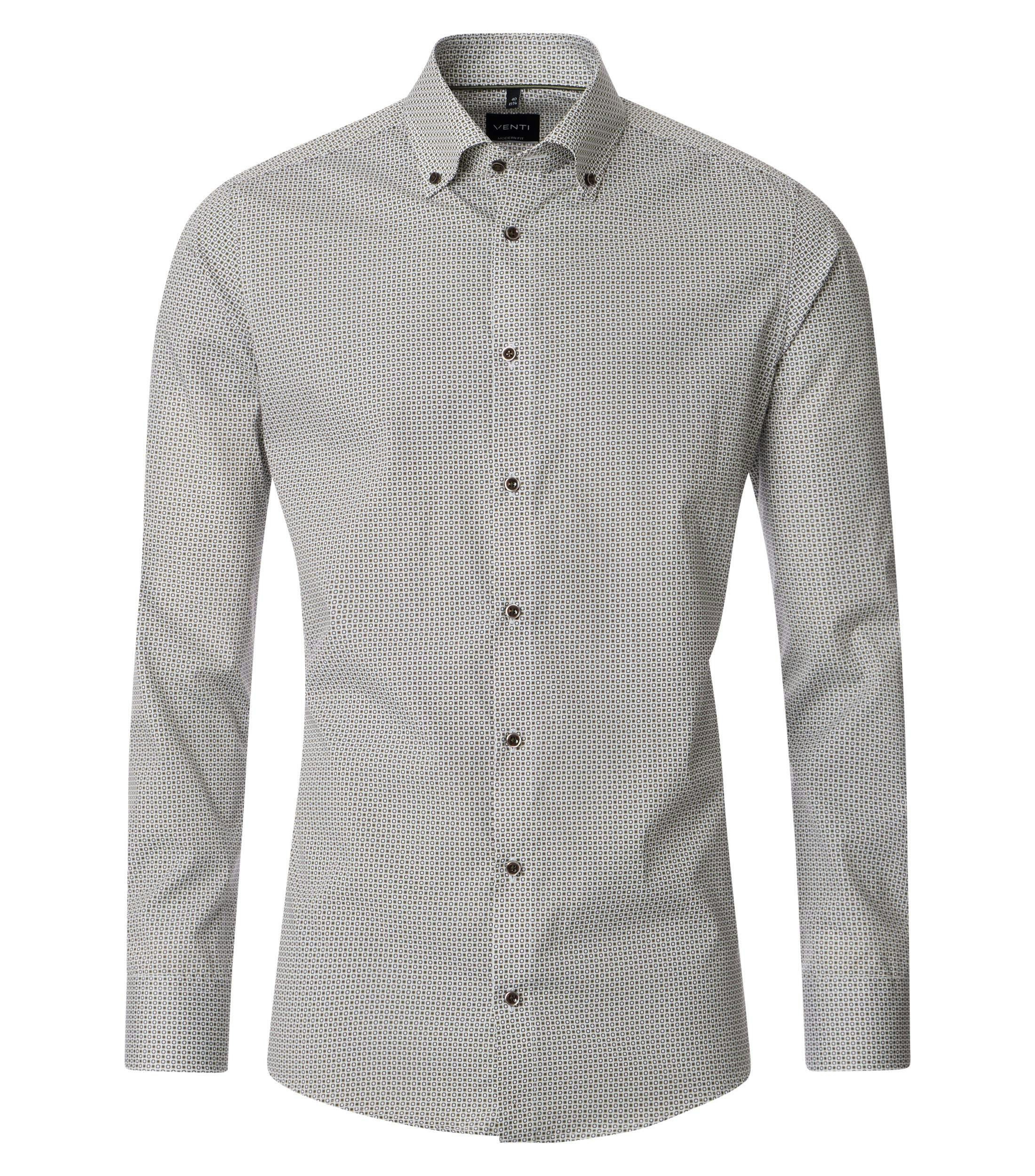 Ein Businesshemd im Print Muster in der Farbe Hellbraun