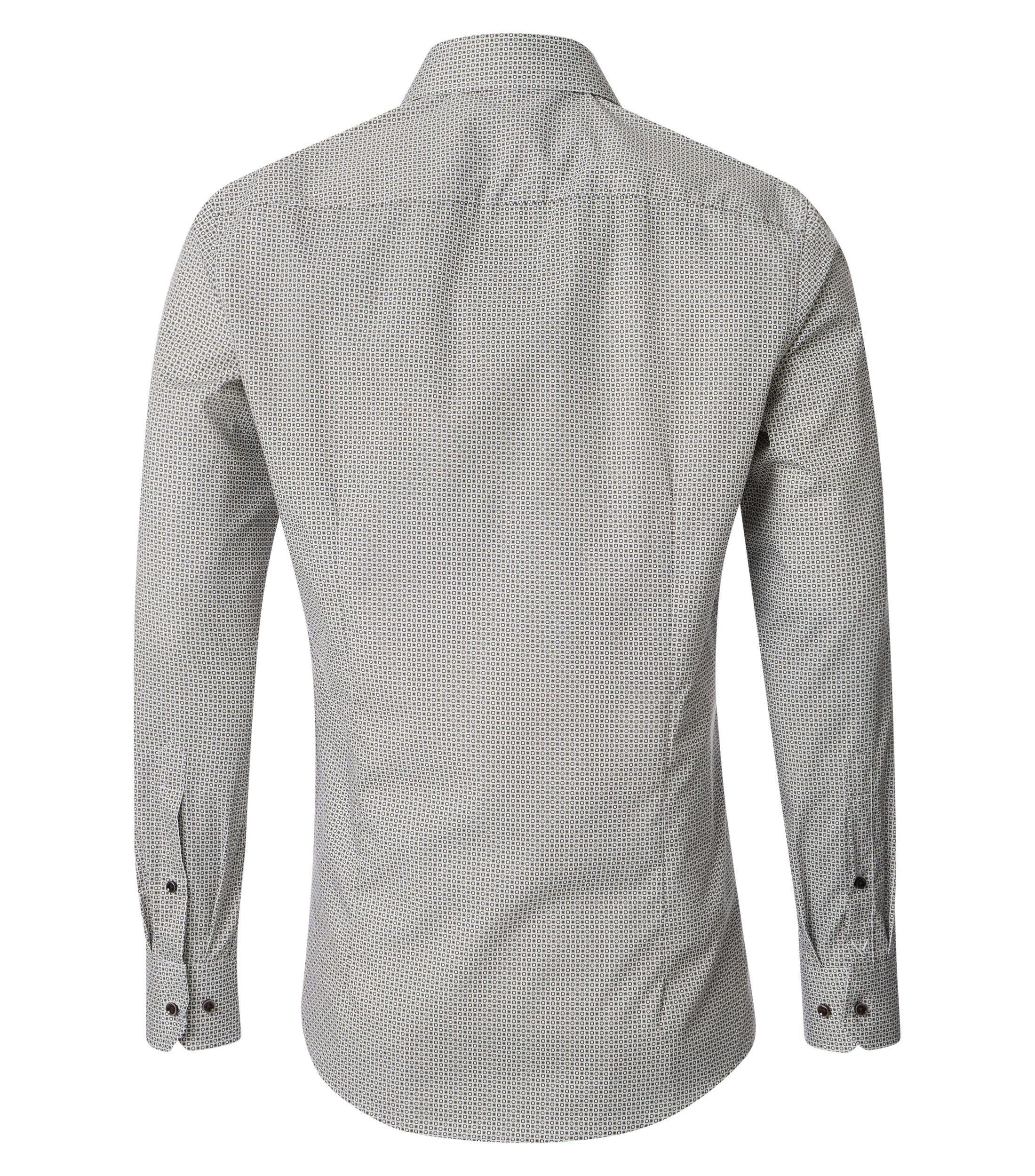 Ein Businesshemd im Print Muster in der Farbe Hellbraun