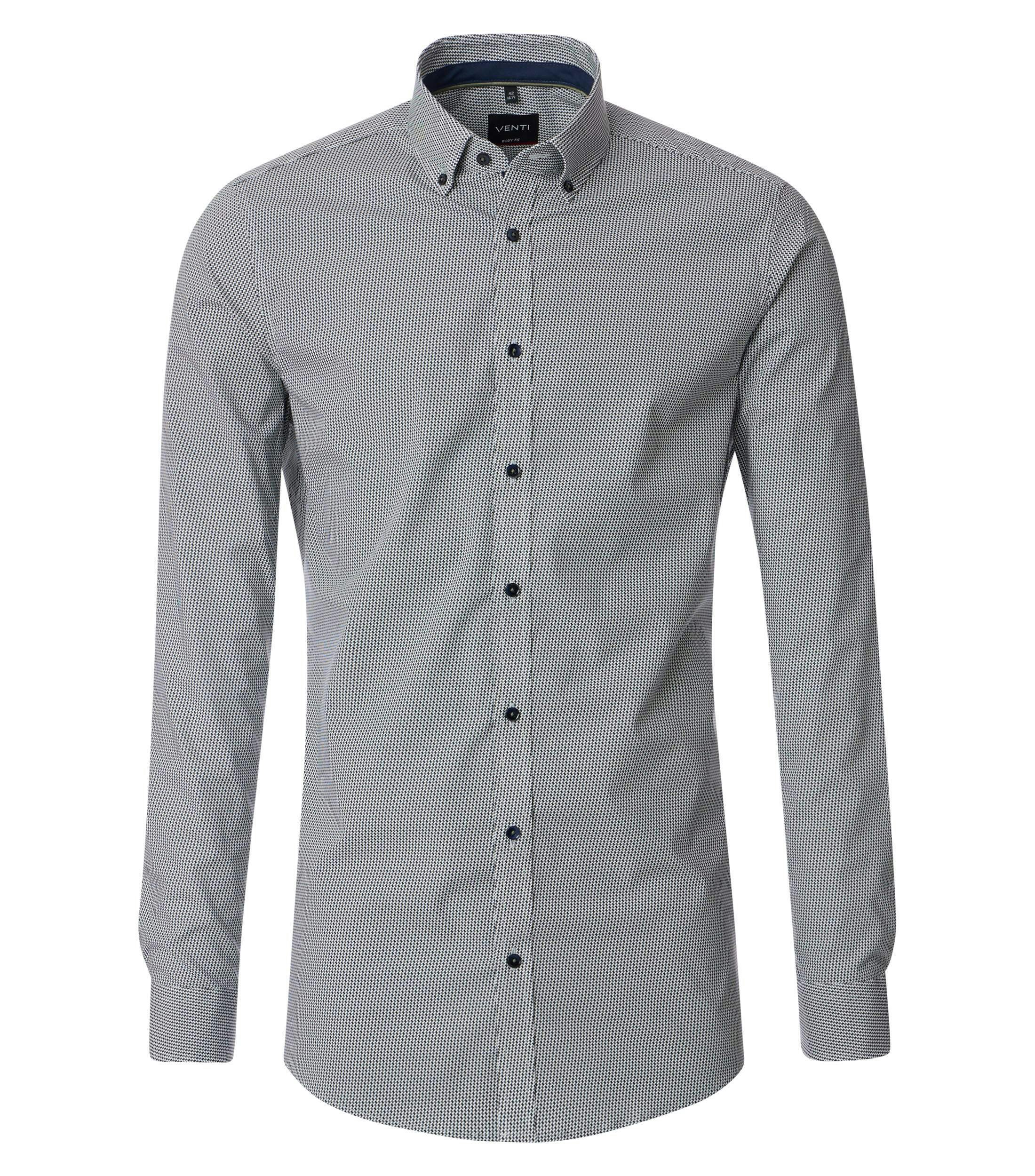 Ein Businesshemd im Print Muster in der Farbe Dunkelgrün