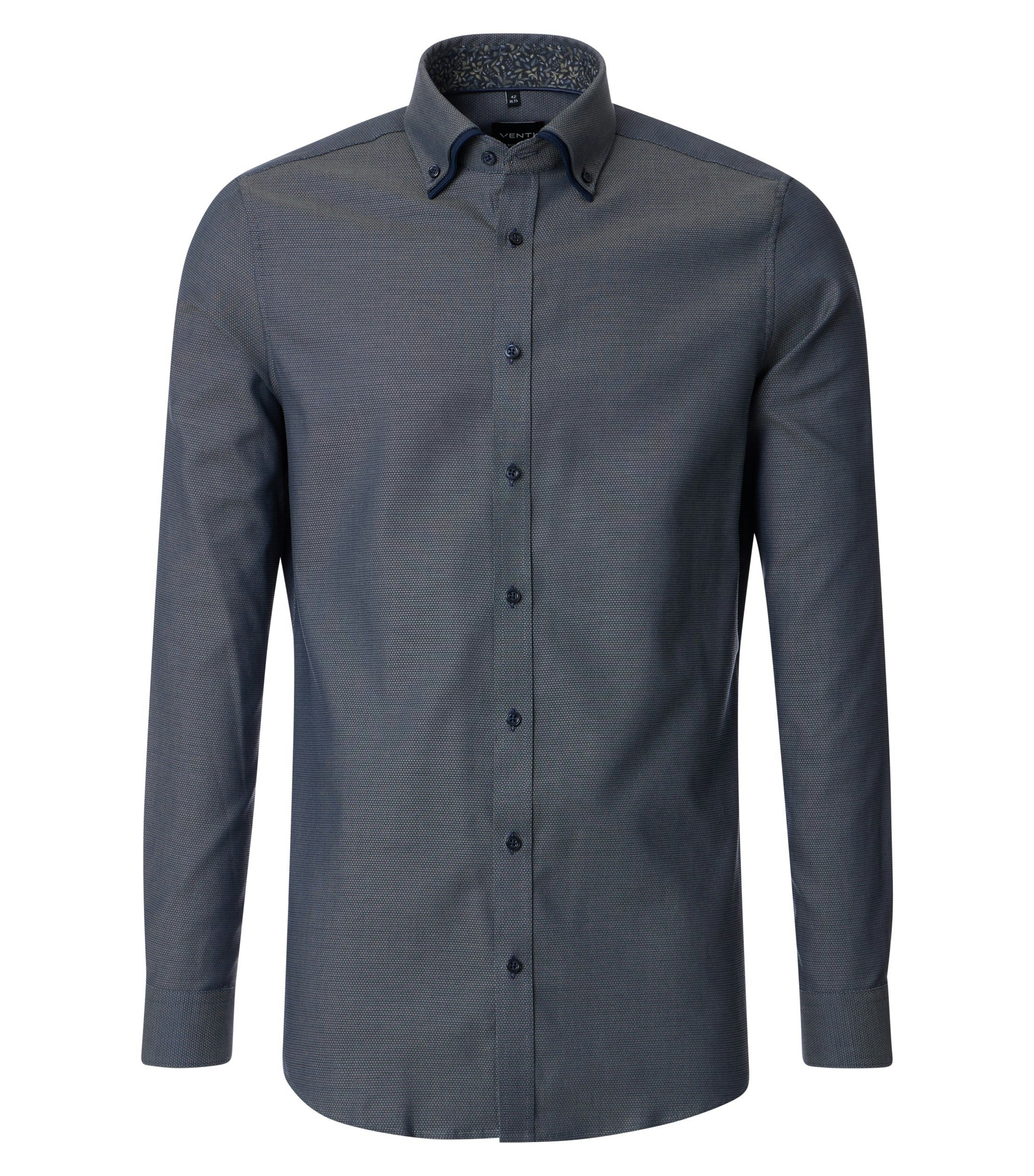 Ein Businesshemd im uni Muster in der Farbe Dunkelgrün