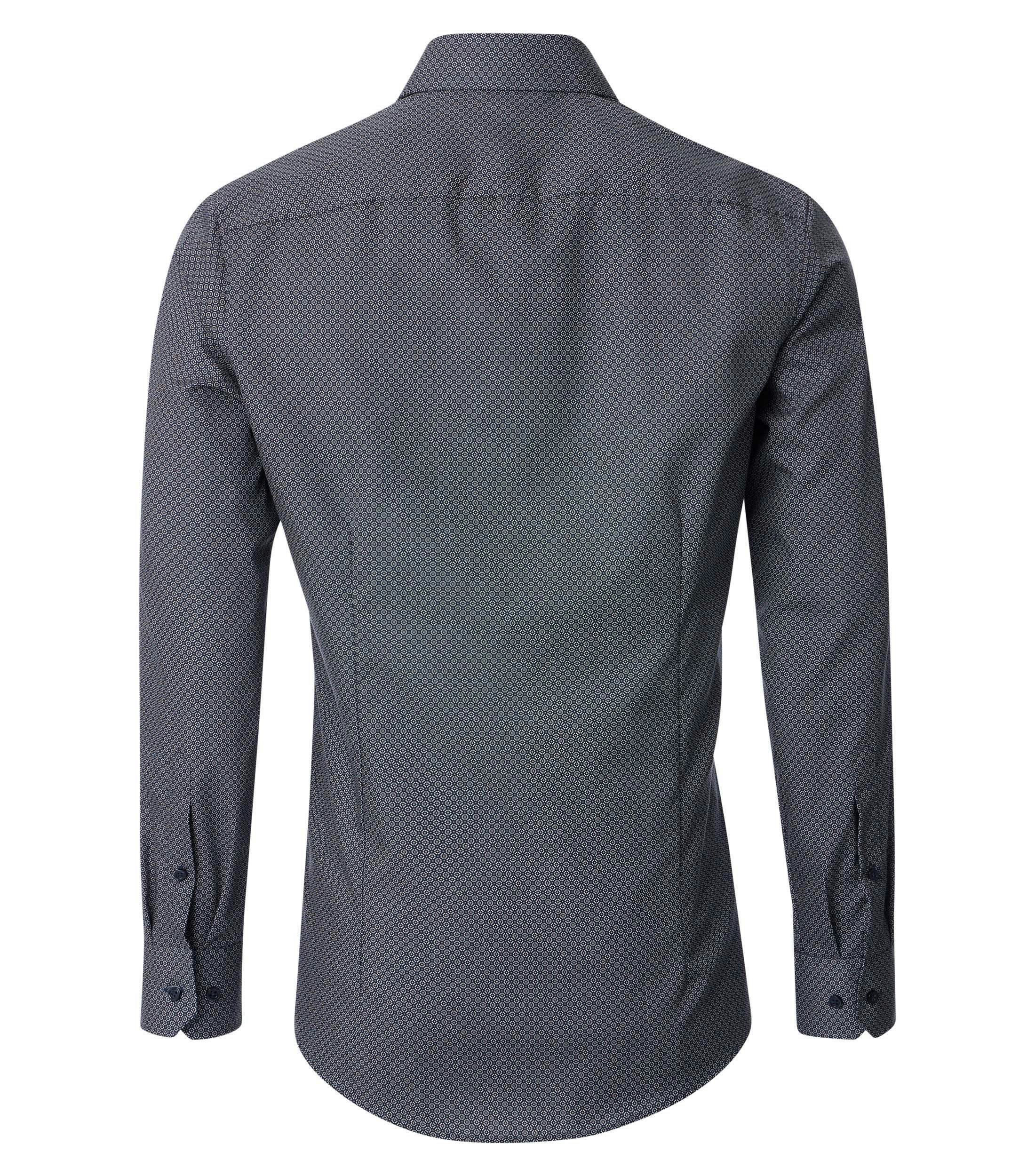Ein Businesshemd im Print Muster in der Farbe Dunkelblau