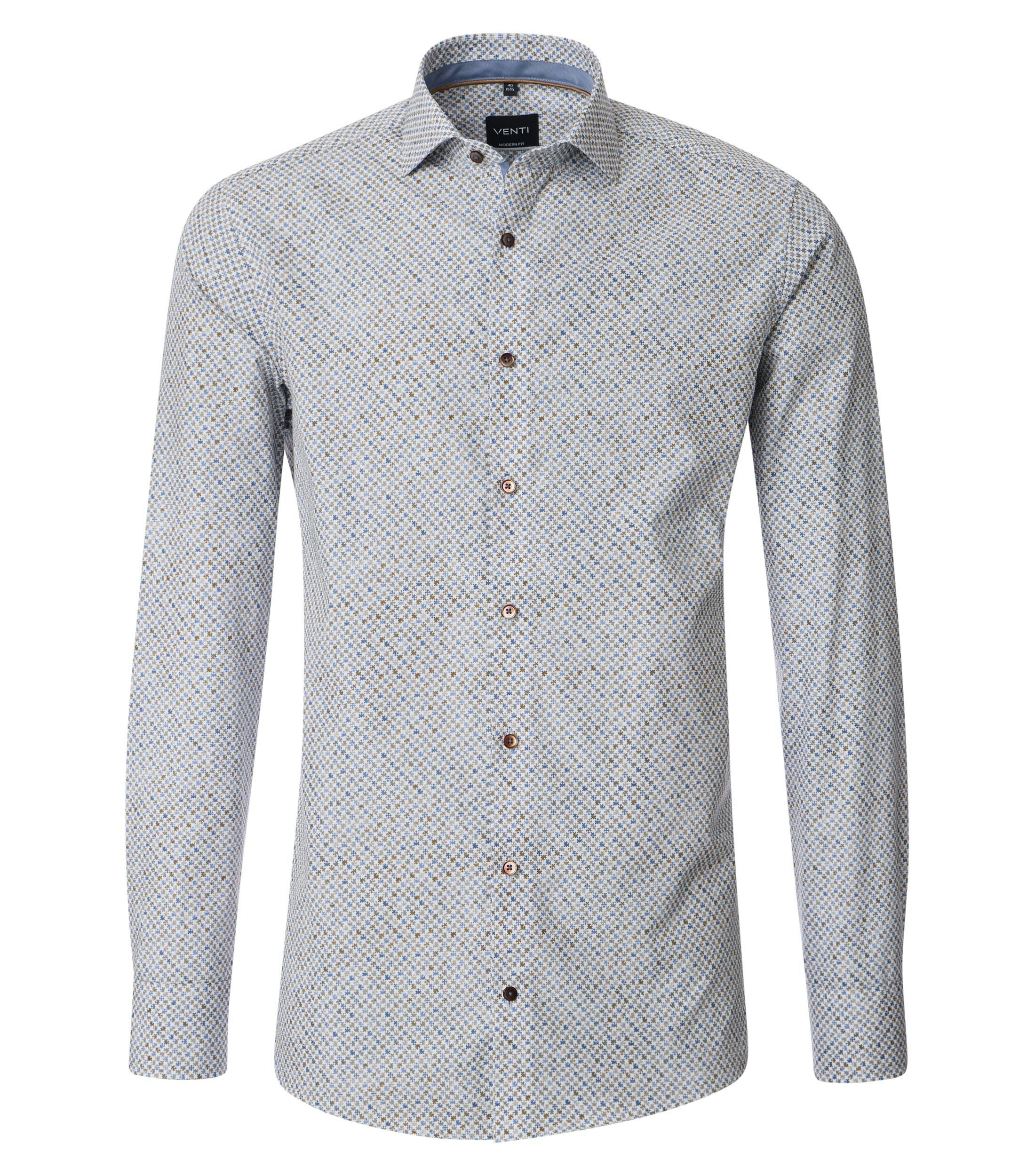 Ein Businesshemd im Print Muster in der Farbe Grau