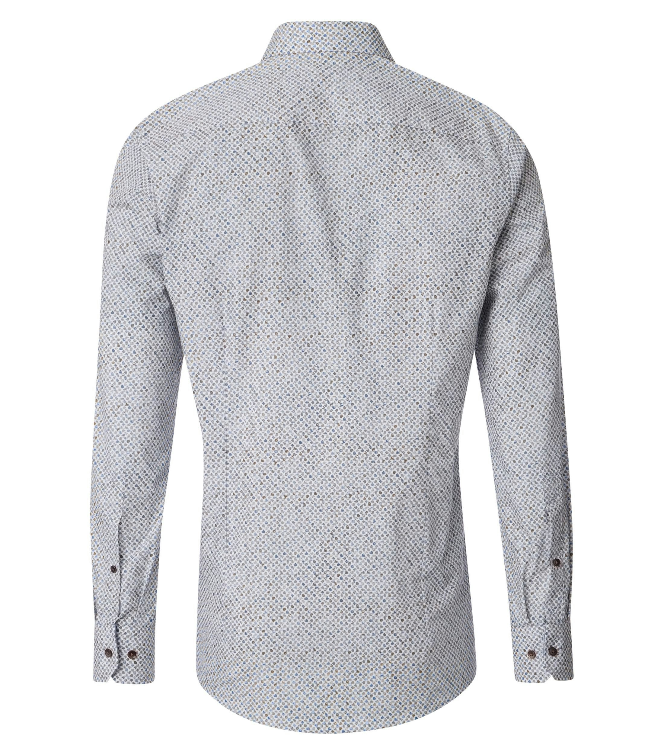 Ein Businesshemd im Print Muster in der Farbe Grau