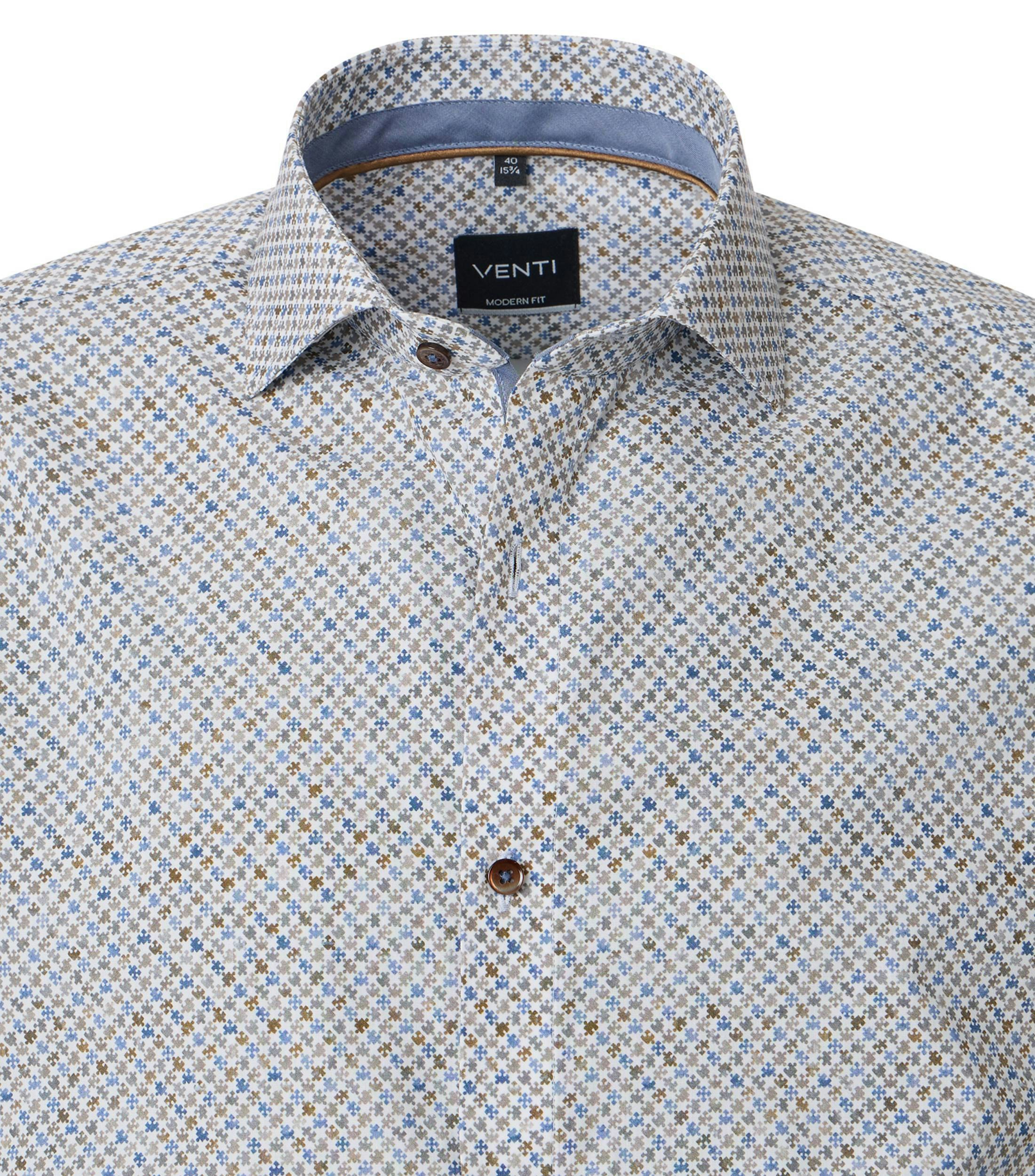 Ein Businesshemd im Print Muster in der Farbe Grau