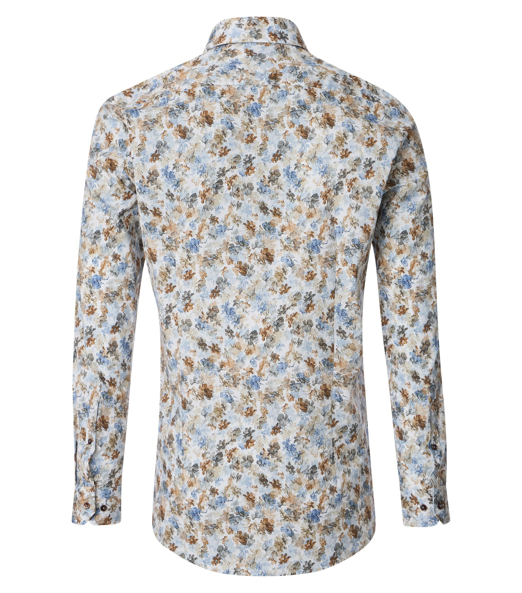 Ein Businesshemd im Print Muster in der Farbe Hellbraun