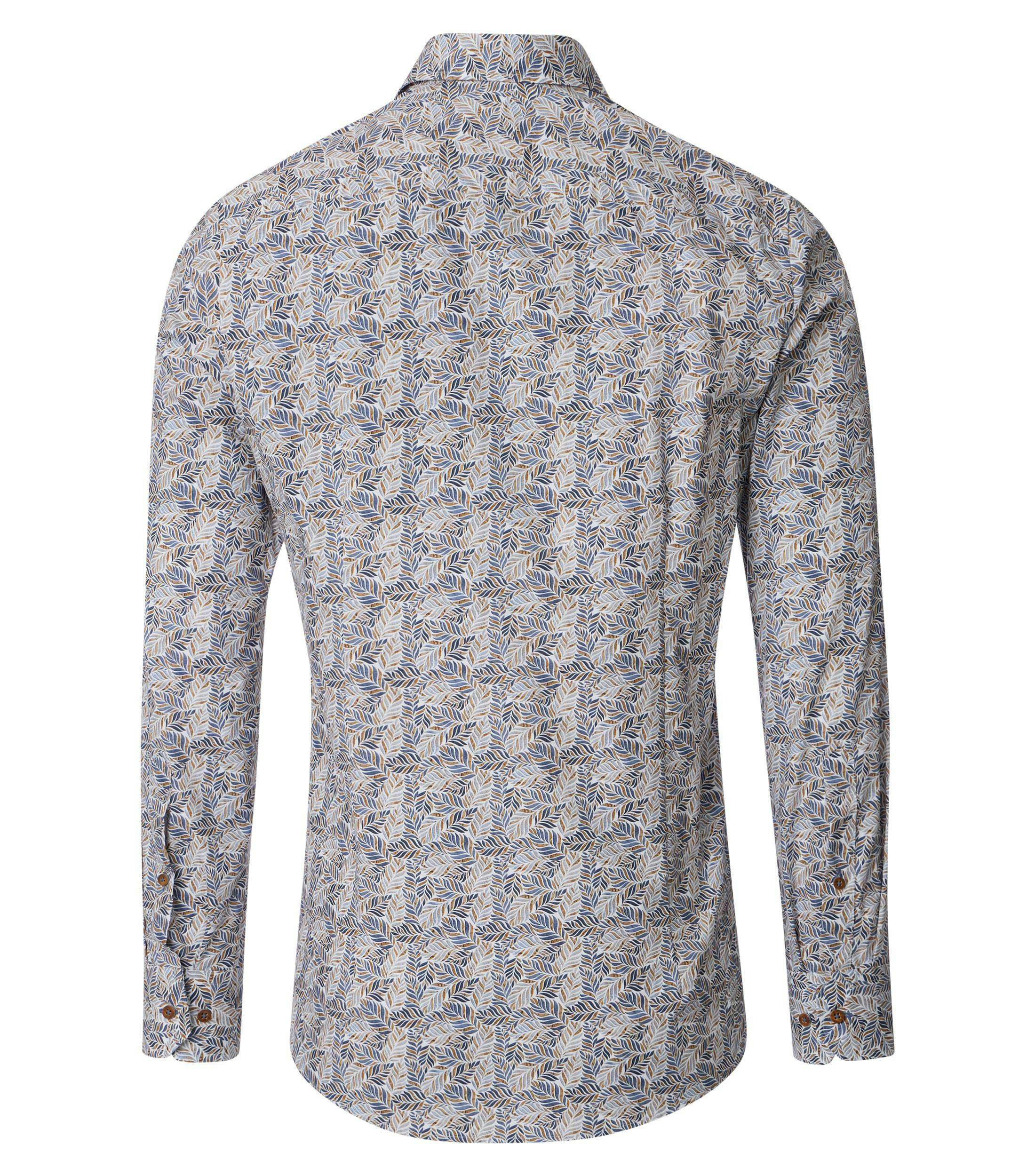 Ein Businesshemd im Print Muster in der Farbe Blau