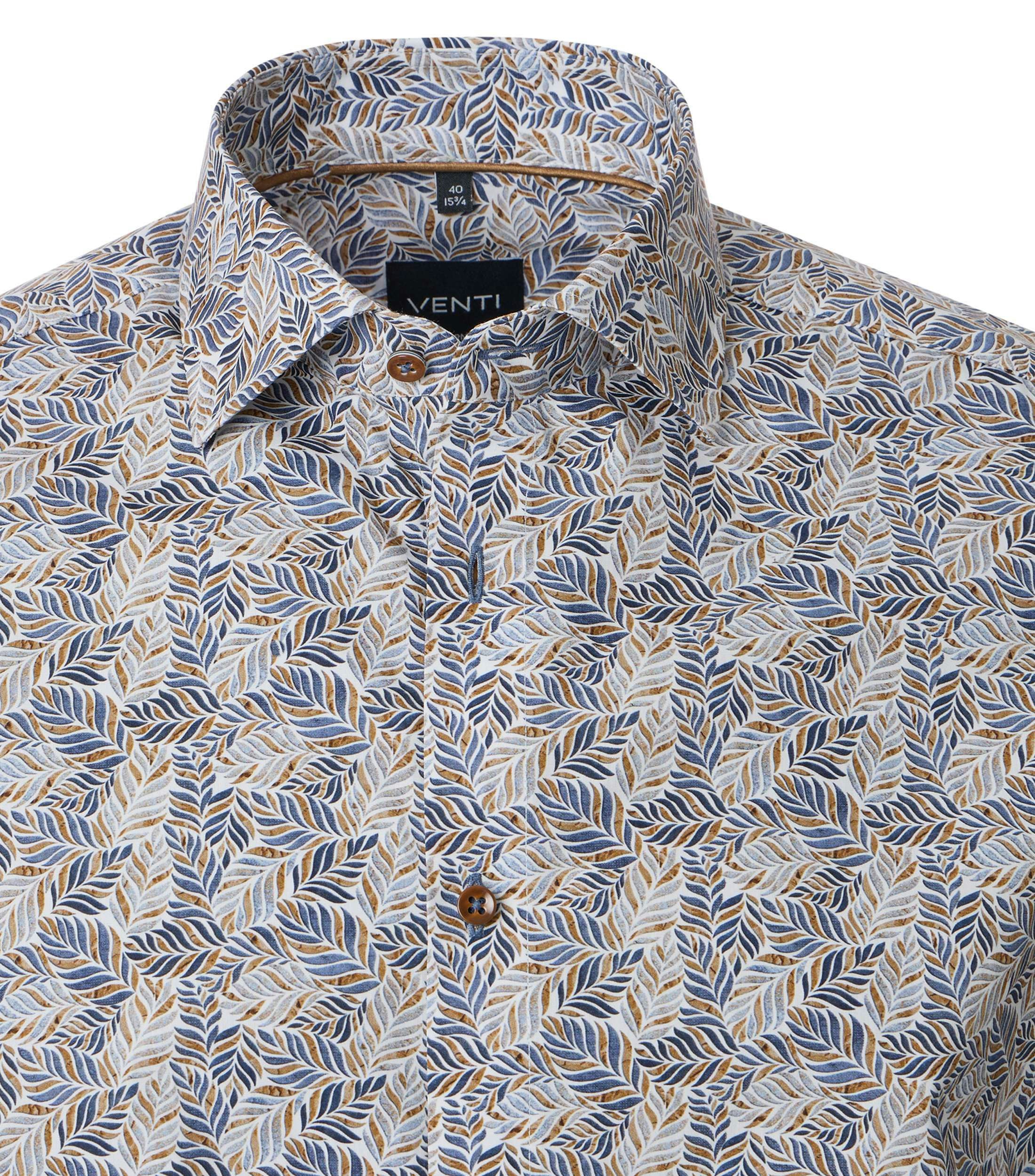 Ein Businesshemd im Print Muster in der Farbe Blau