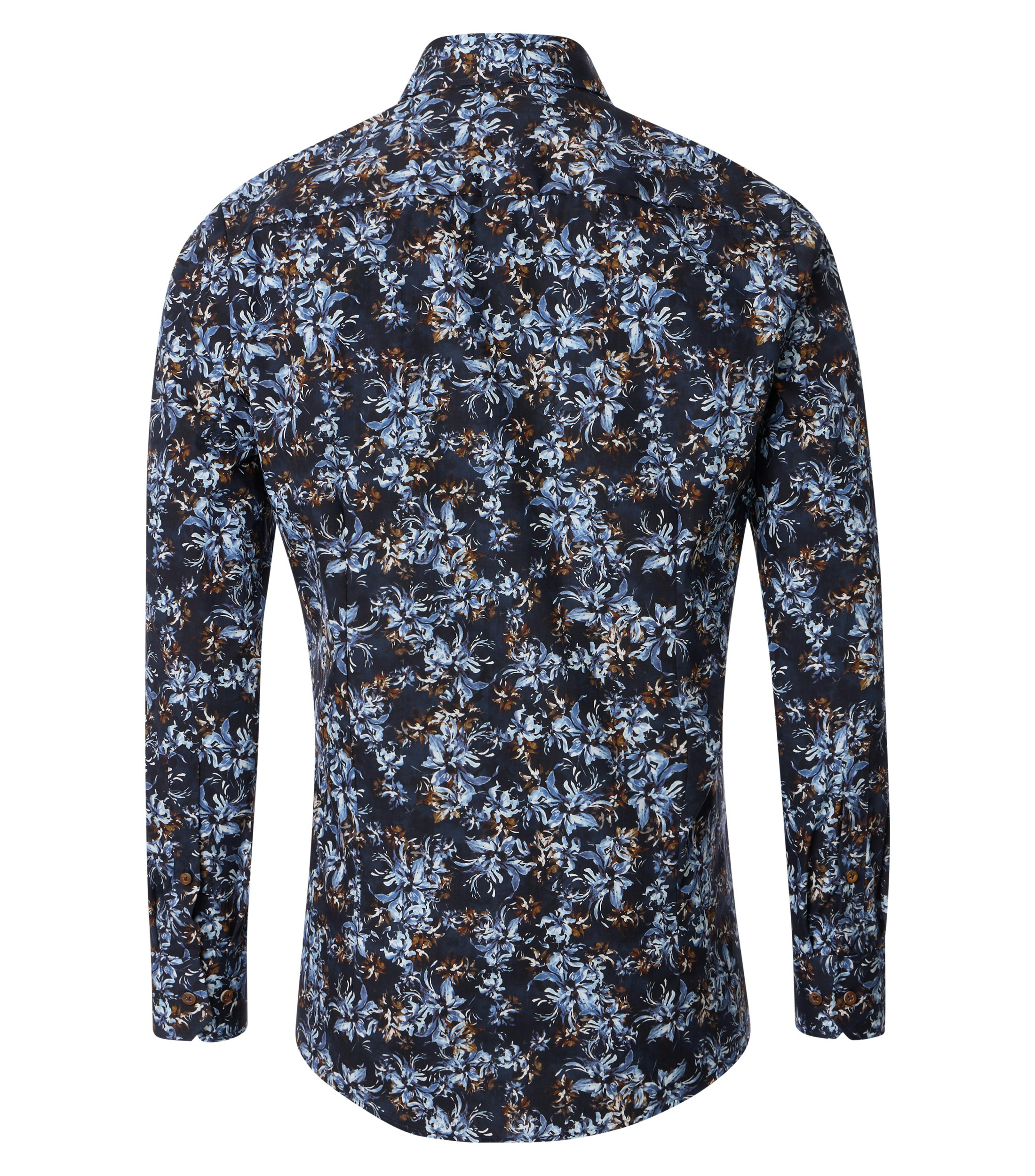 Ein Businesshemd im Print Muster in der Farbe Dunkelblau