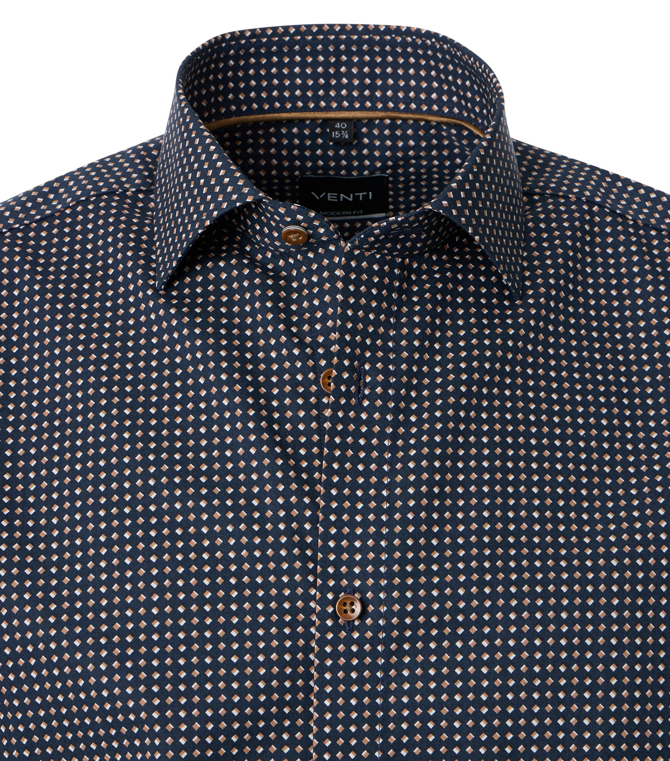Ein Businesshemd im Print Muster in der Farbe Dunkelblau