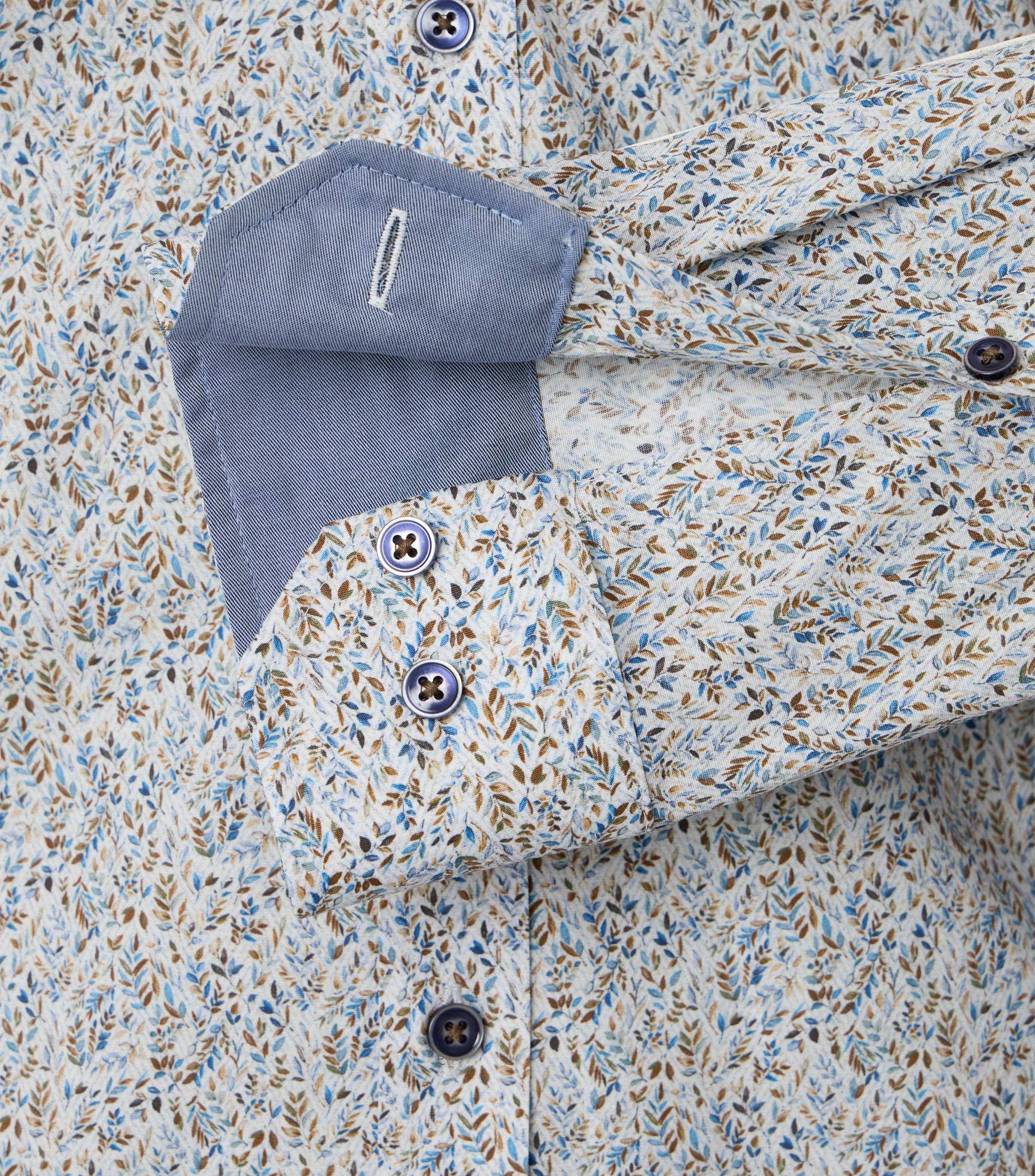 Ein Businesshemd im Print Muster in der Farbe Grau