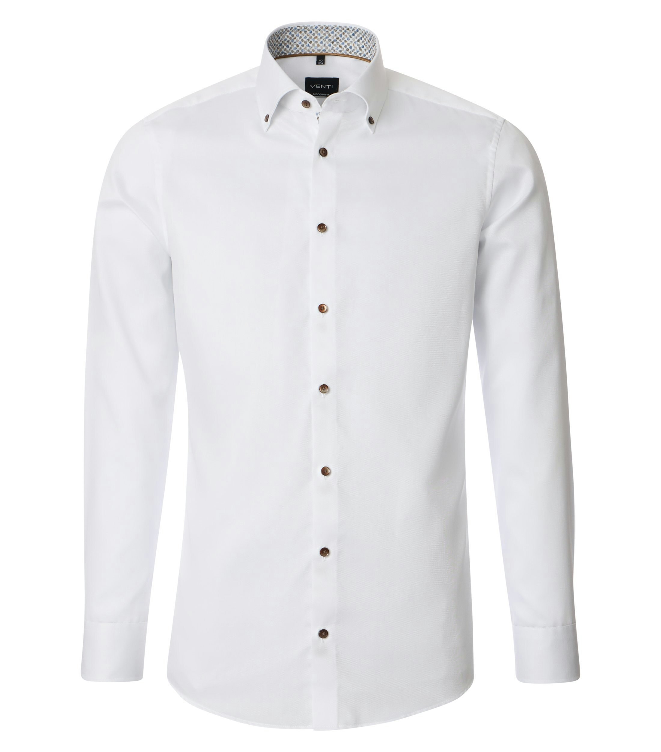 Ein Businesshemd im uni Muster in der Farbe Weiß