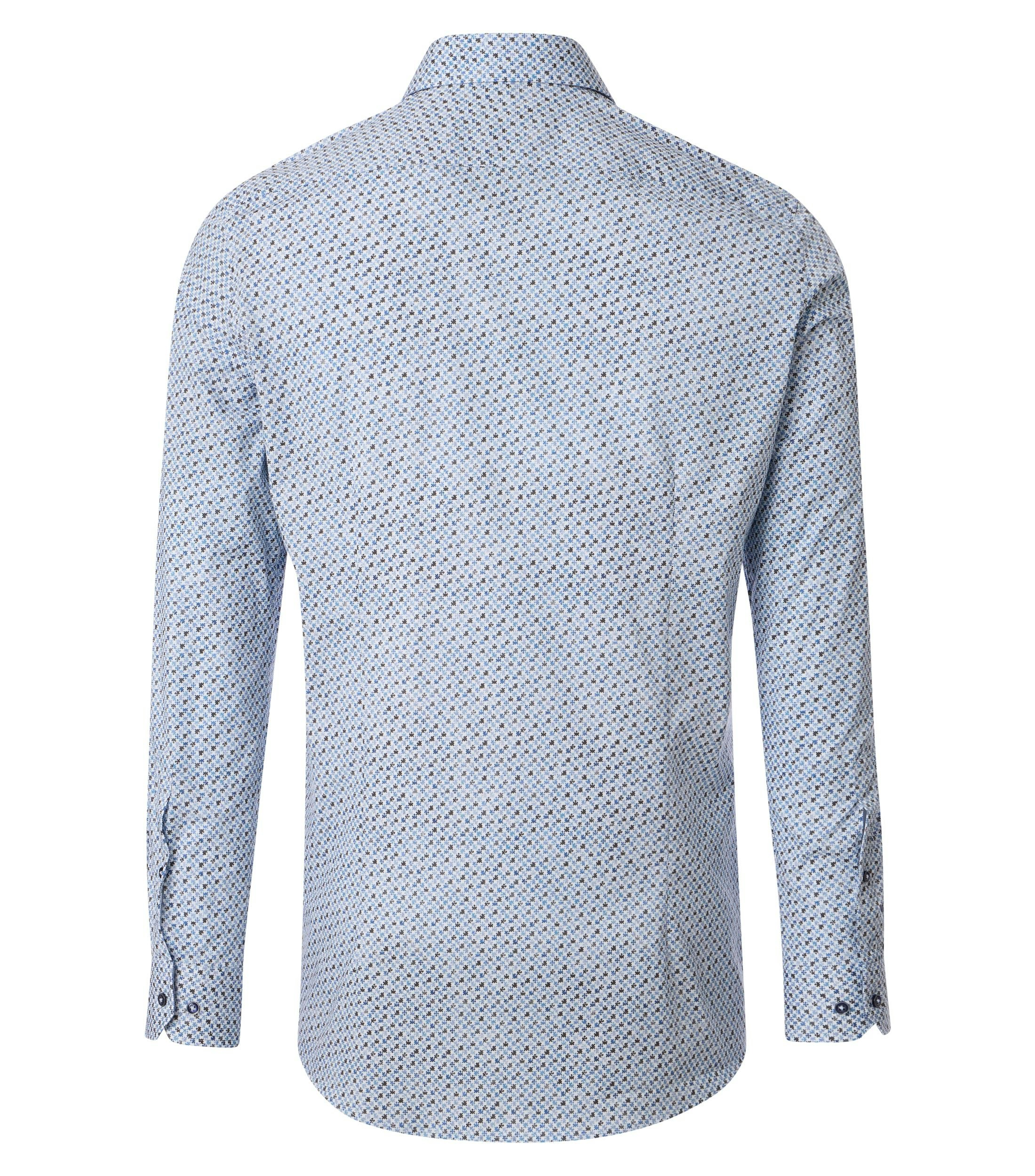 Ein Businesshemd im Print Muster in der Farbe Blau