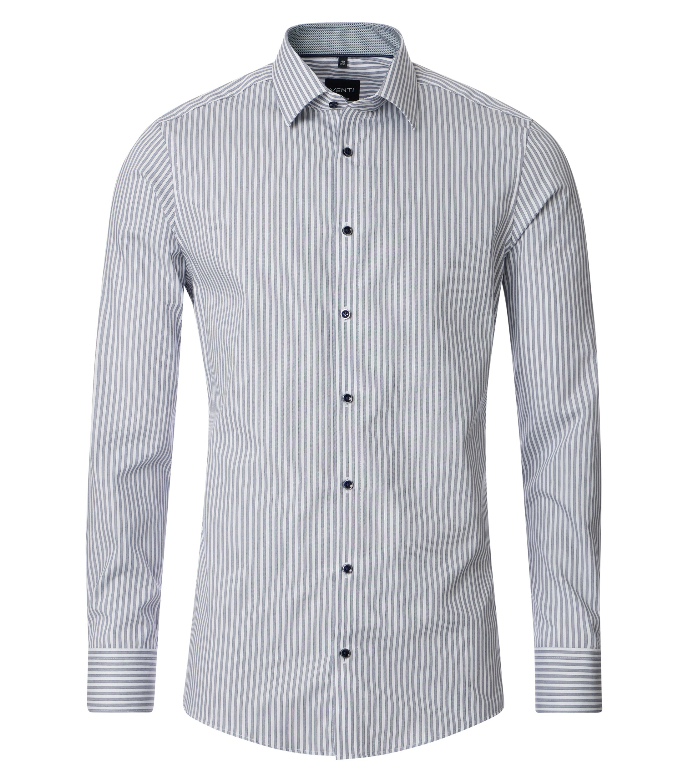Ein Businesshemd im gestreift Muster in der Farbe Weißblau