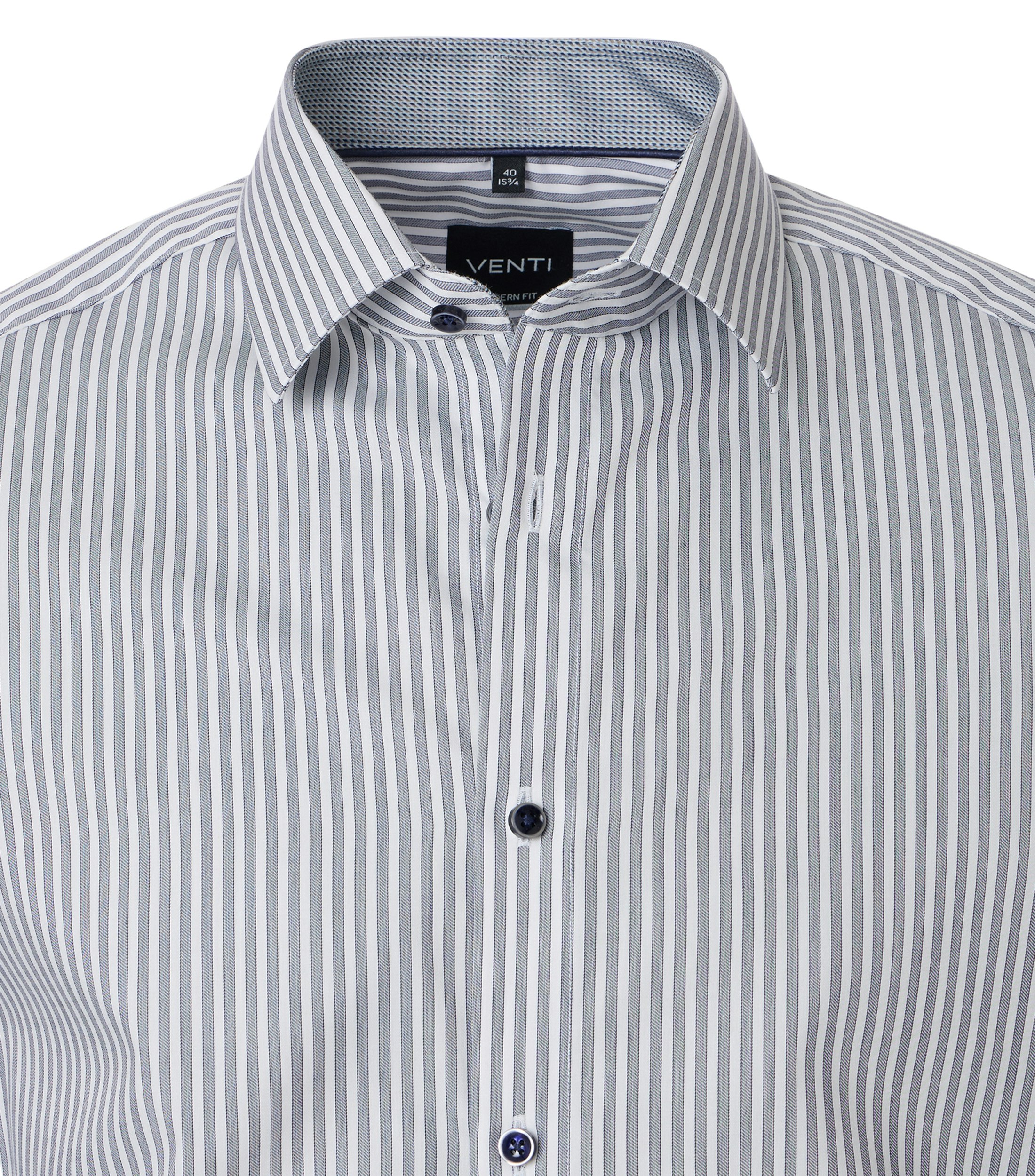 Ein Businesshemd im gestreift Muster in der Farbe Weißblau