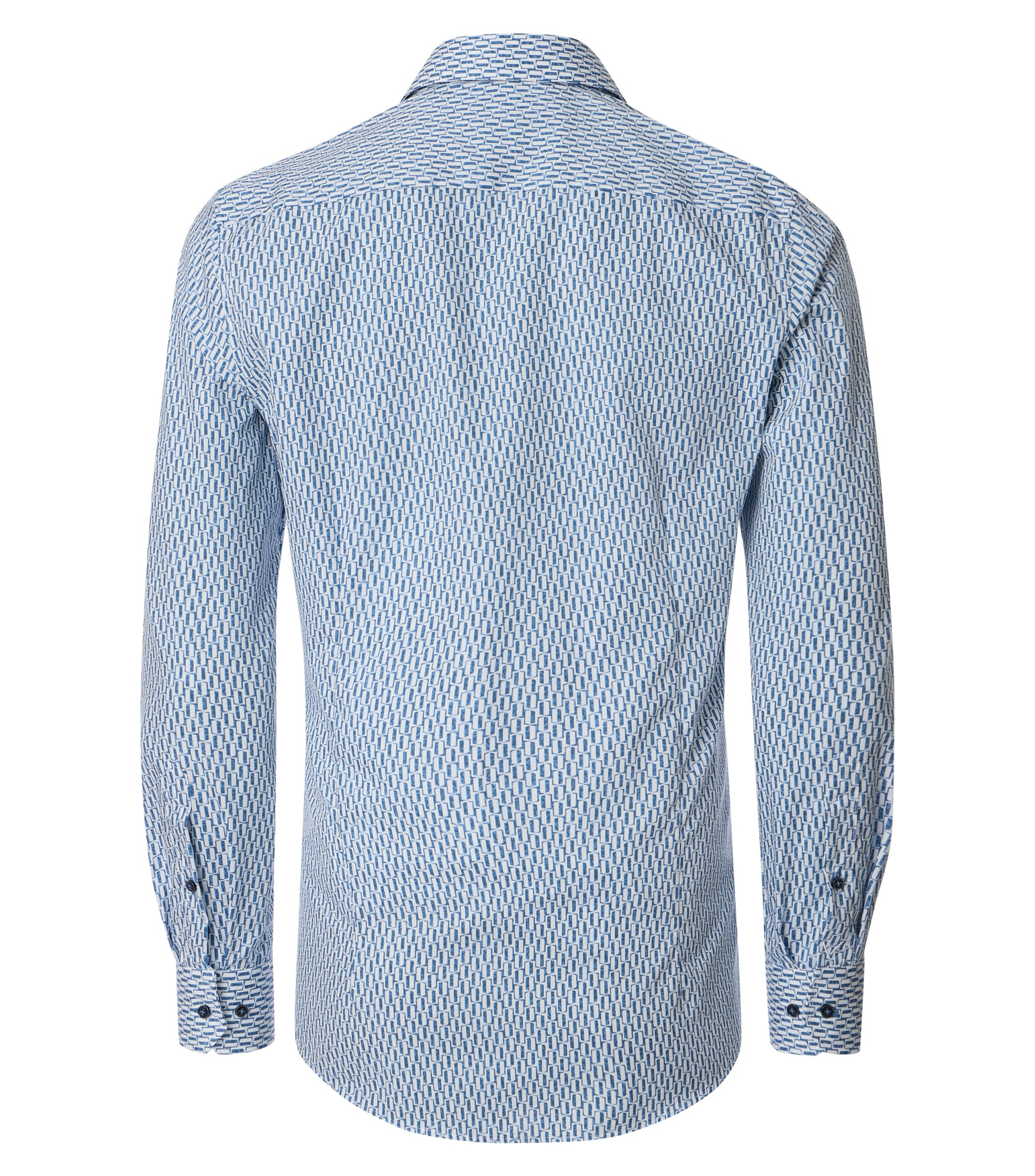 Ein Businesshemd im Print Muster in der Farbe Blau