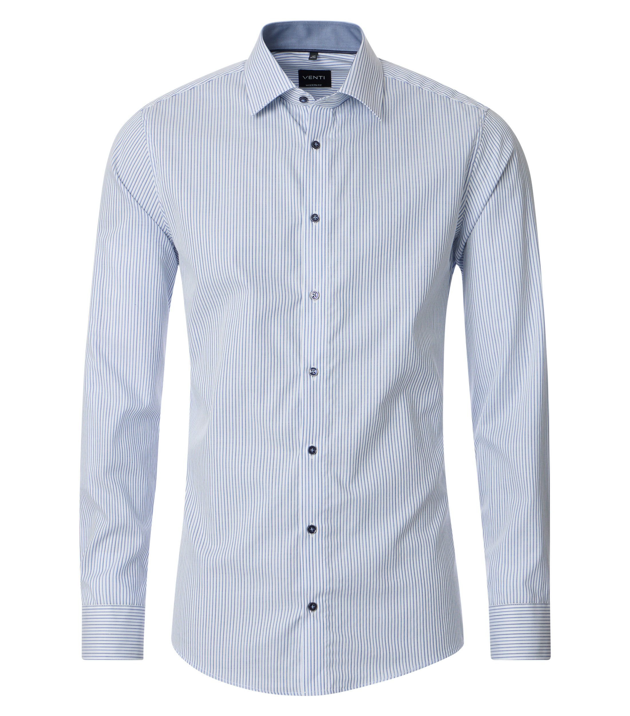 Ein Businesshemd im gestreift Muster in der Farbe Hellblau