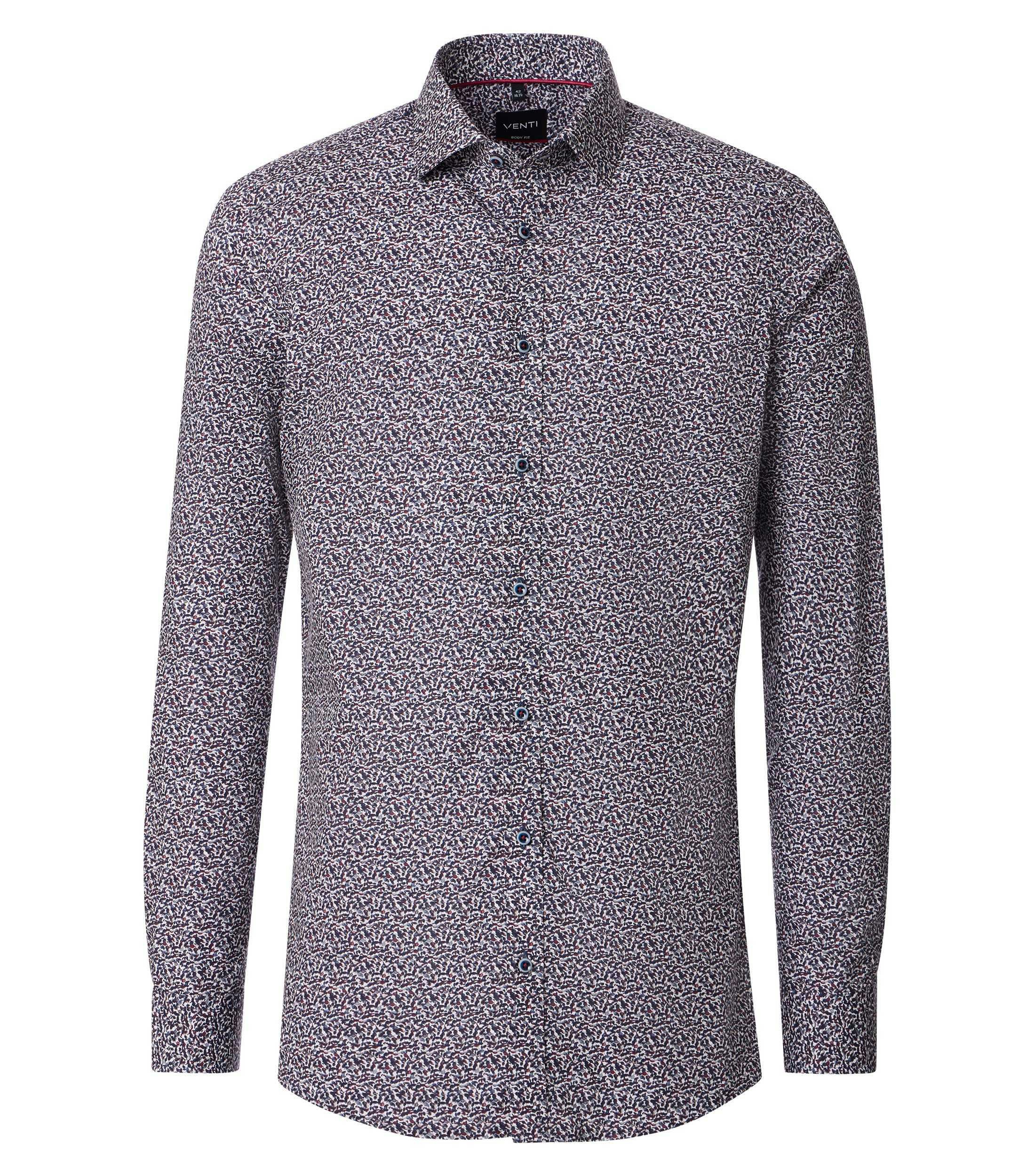 Ein Businesshemd im Print Muster in der Farbe Blau
