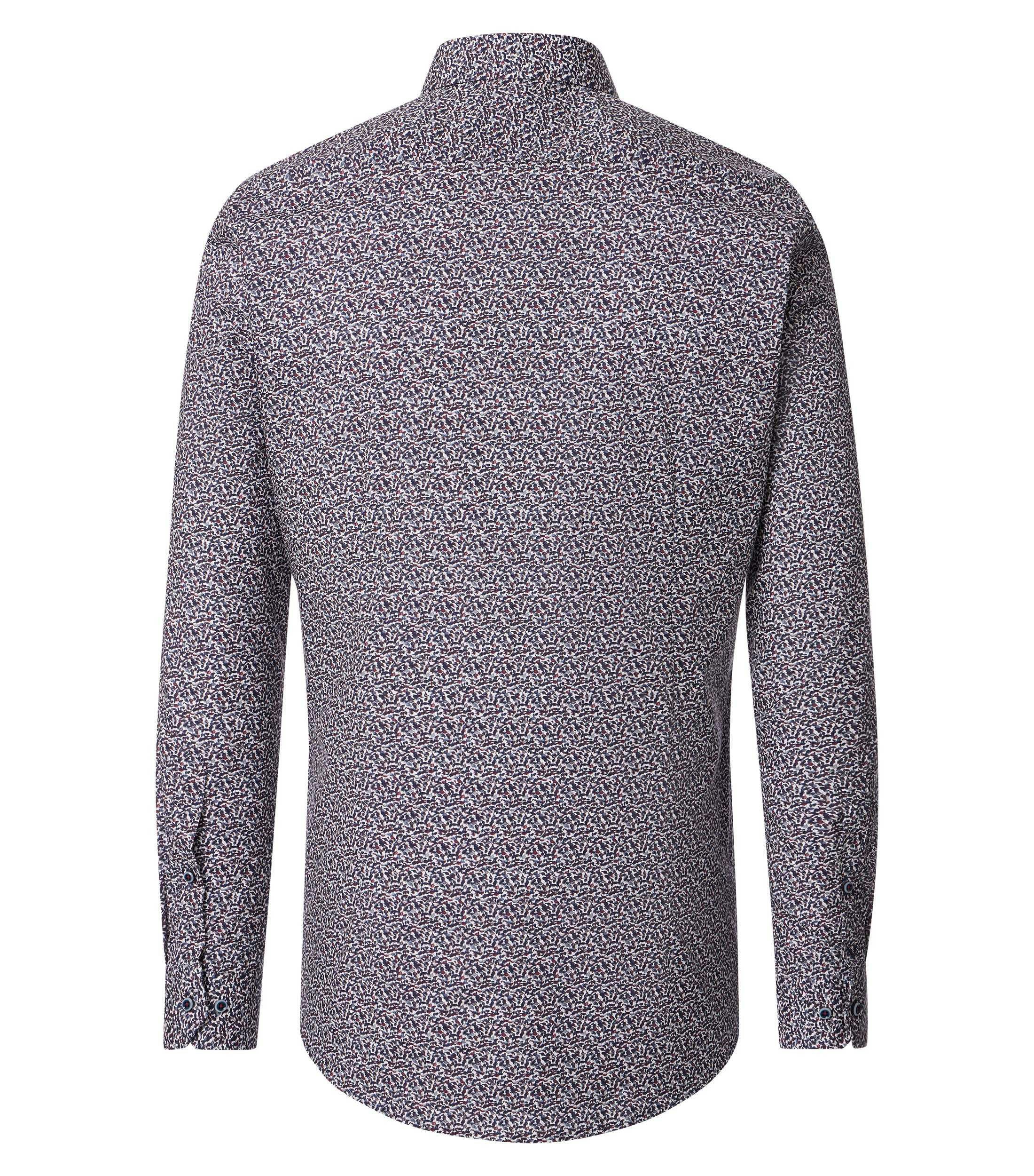 Ein Businesshemd im Print Muster in der Farbe Blau