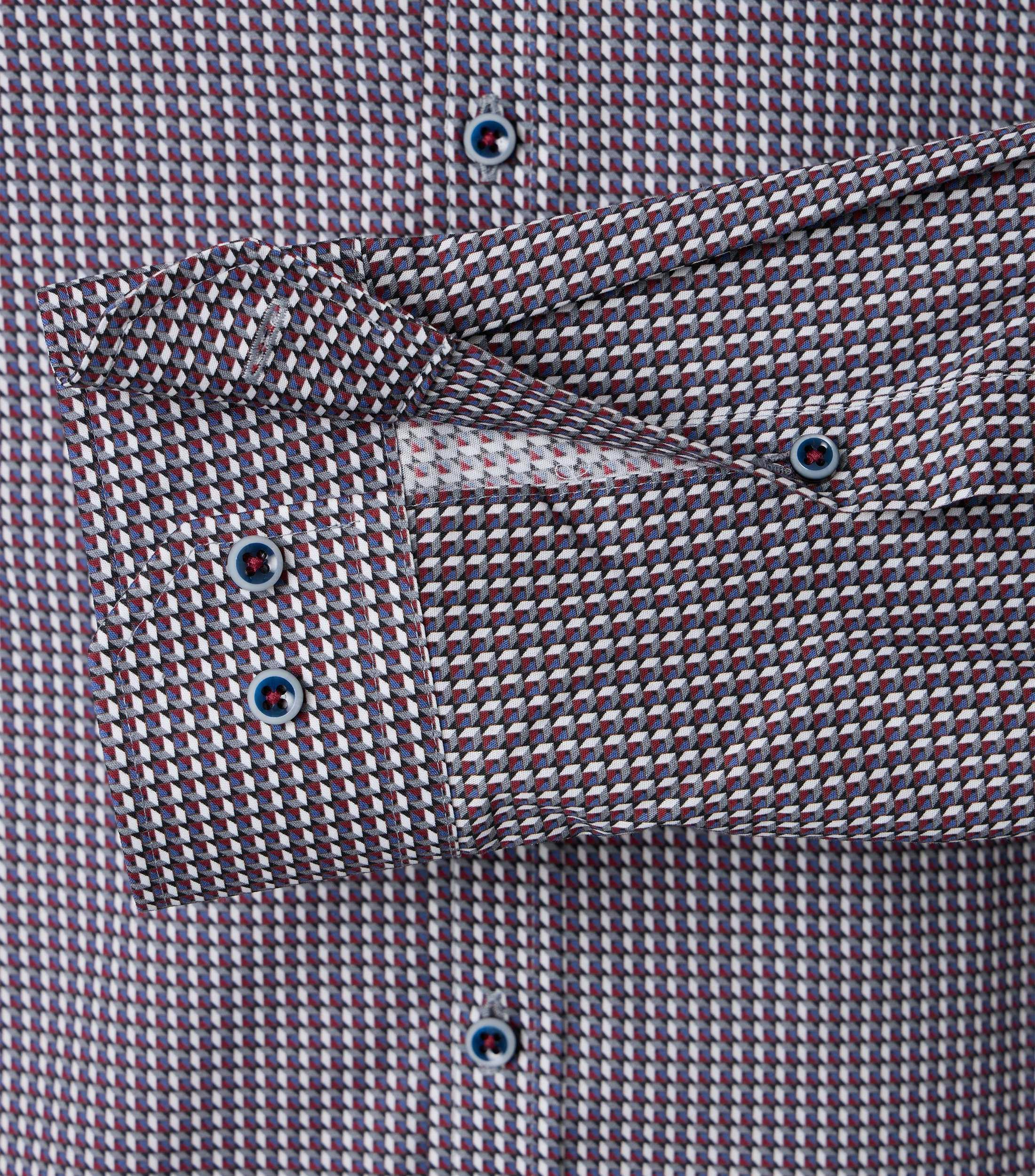 Ein Businesshemd im Print Muster in der Farbe Rot