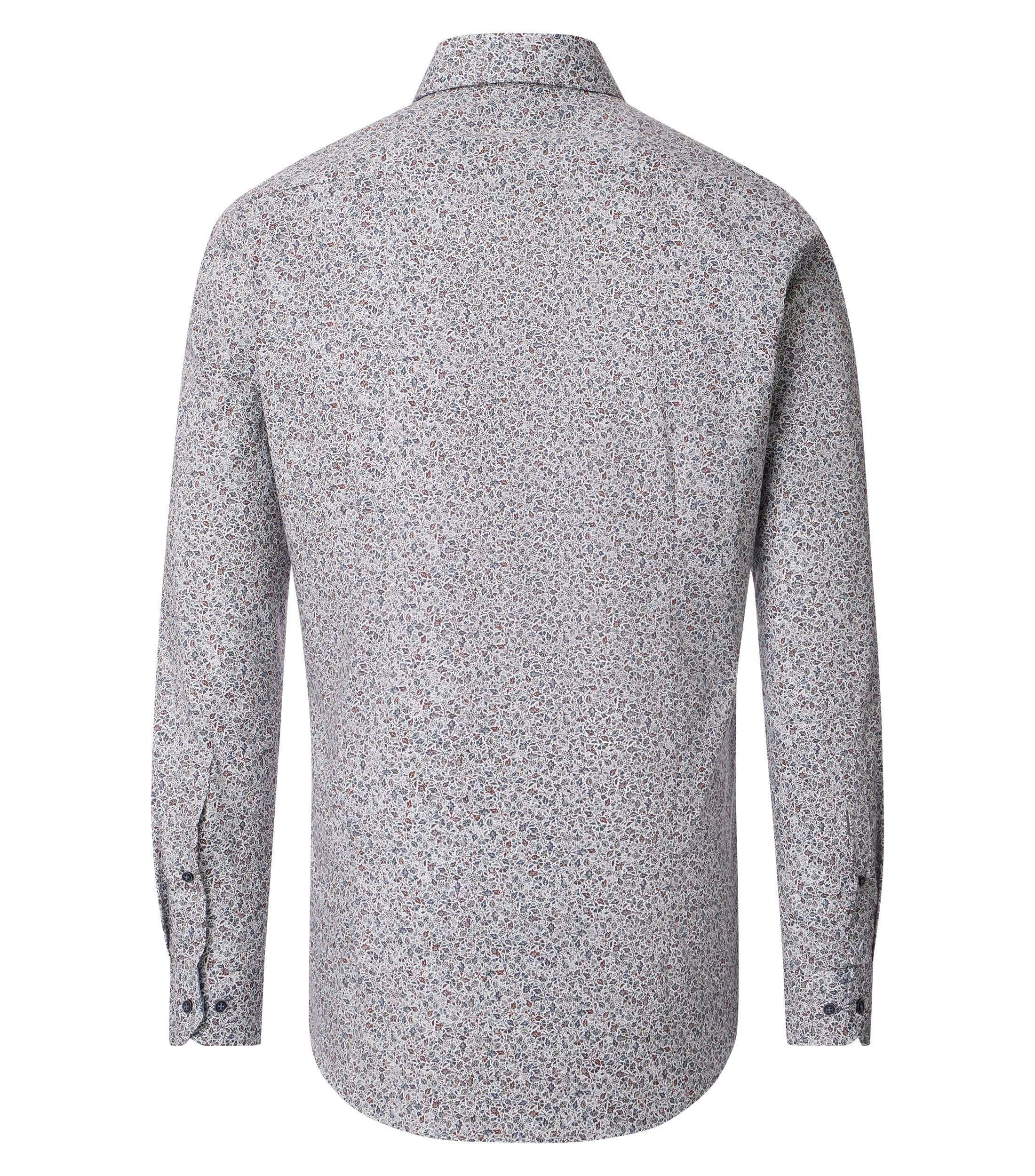 Ein Businesshemd im Print Muster in der Farbe Blau