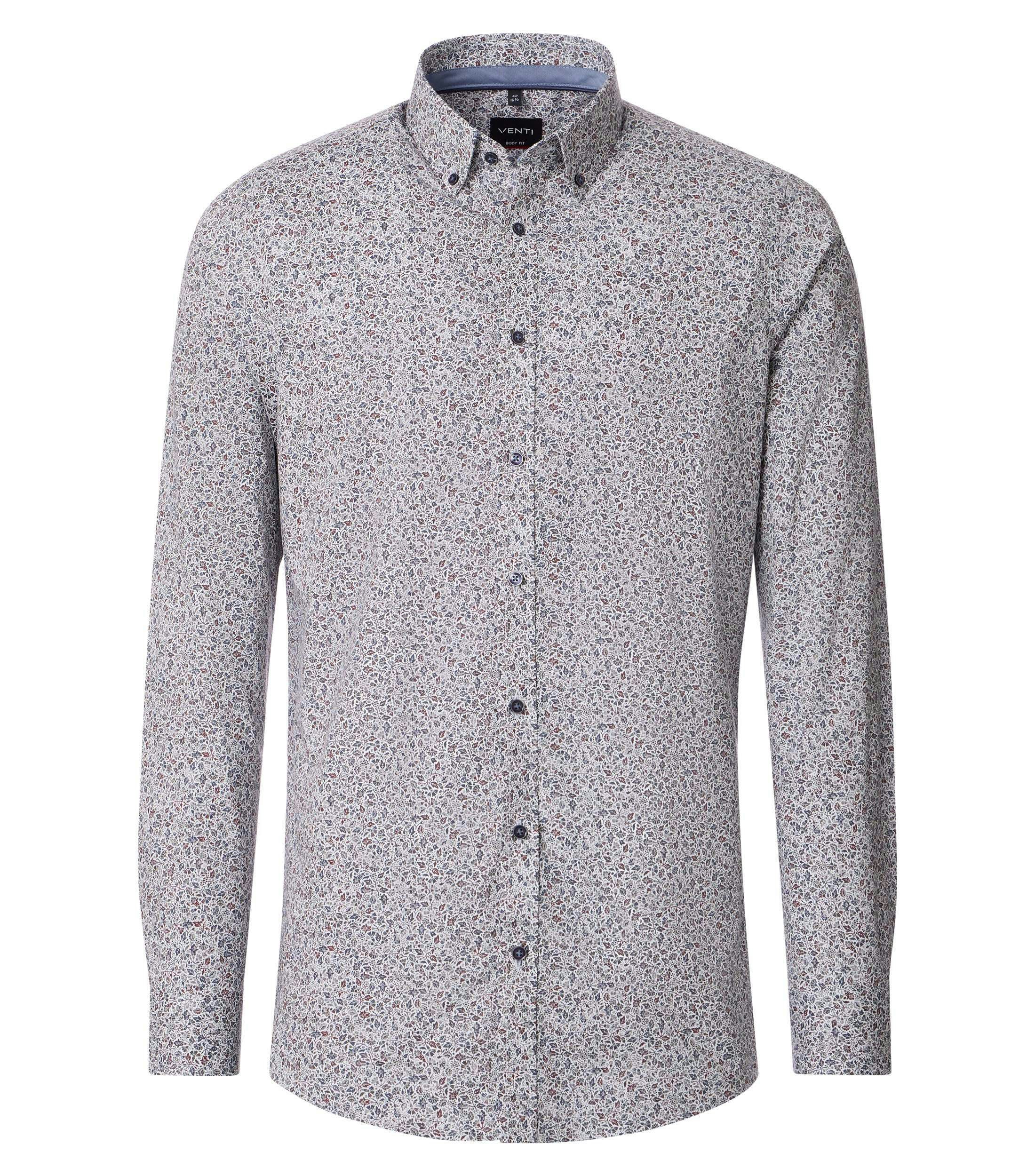 Ein Businesshemd im Print Muster in der Farbe Blau
