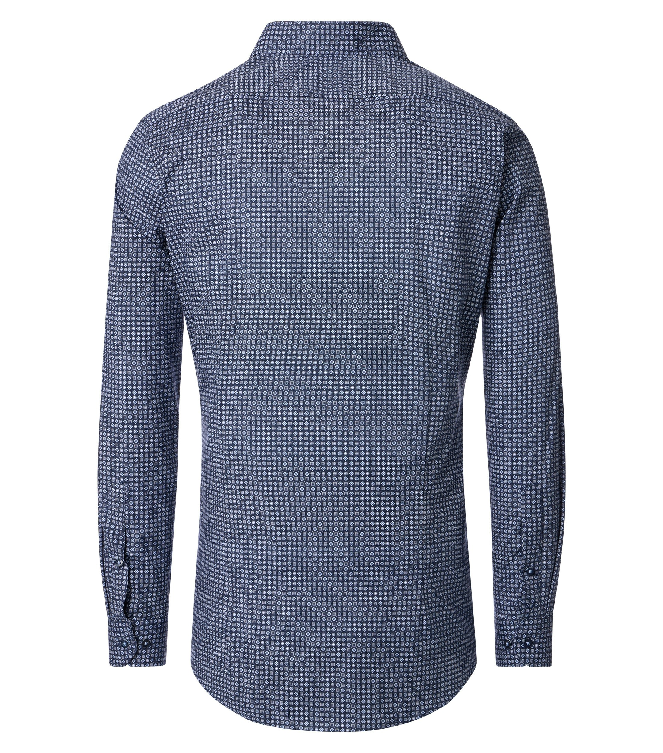 Ein Businesshemd im Print Muster in der Farbe Blau