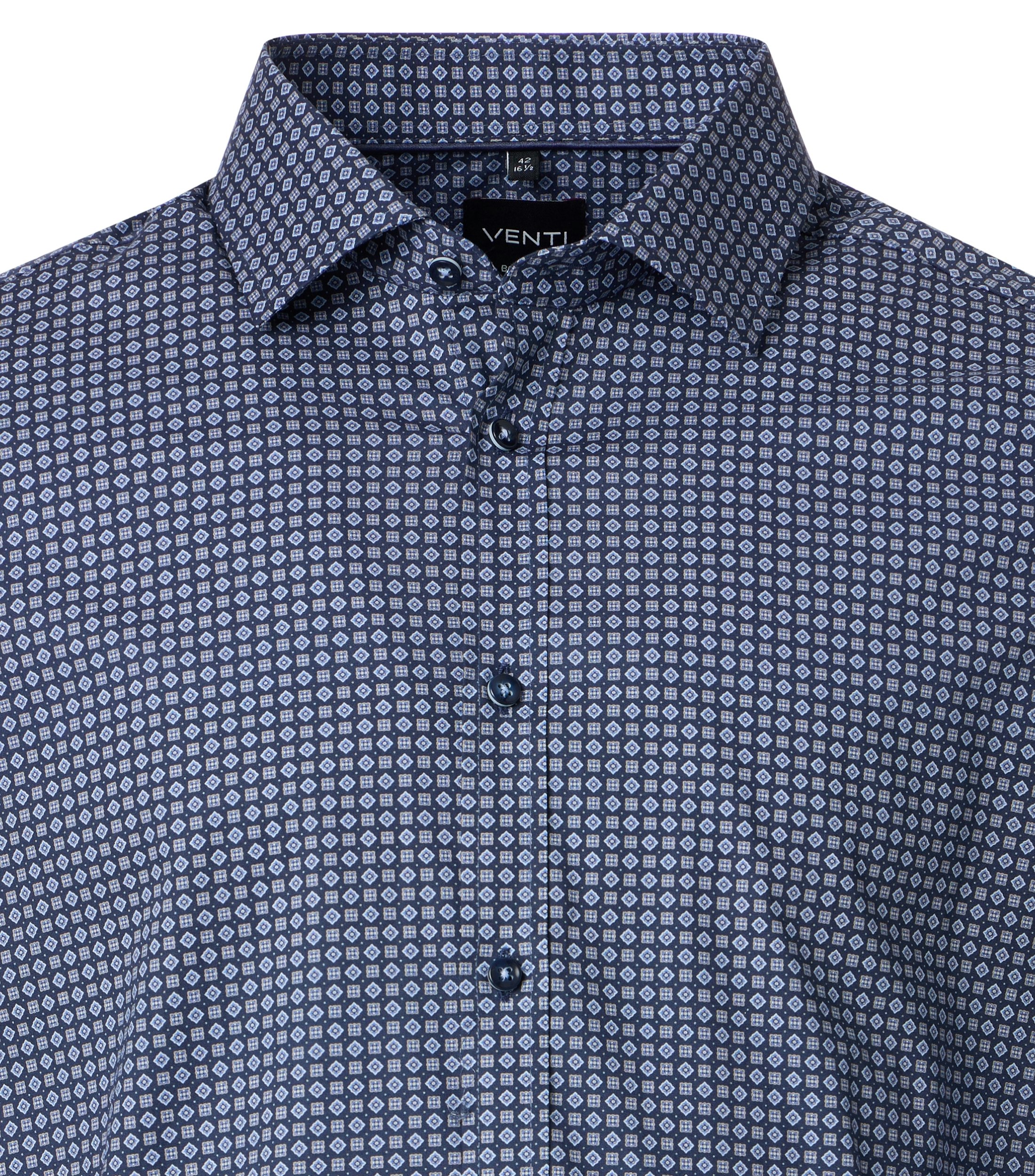 Ein Businesshemd im Print Muster in der Farbe Blau