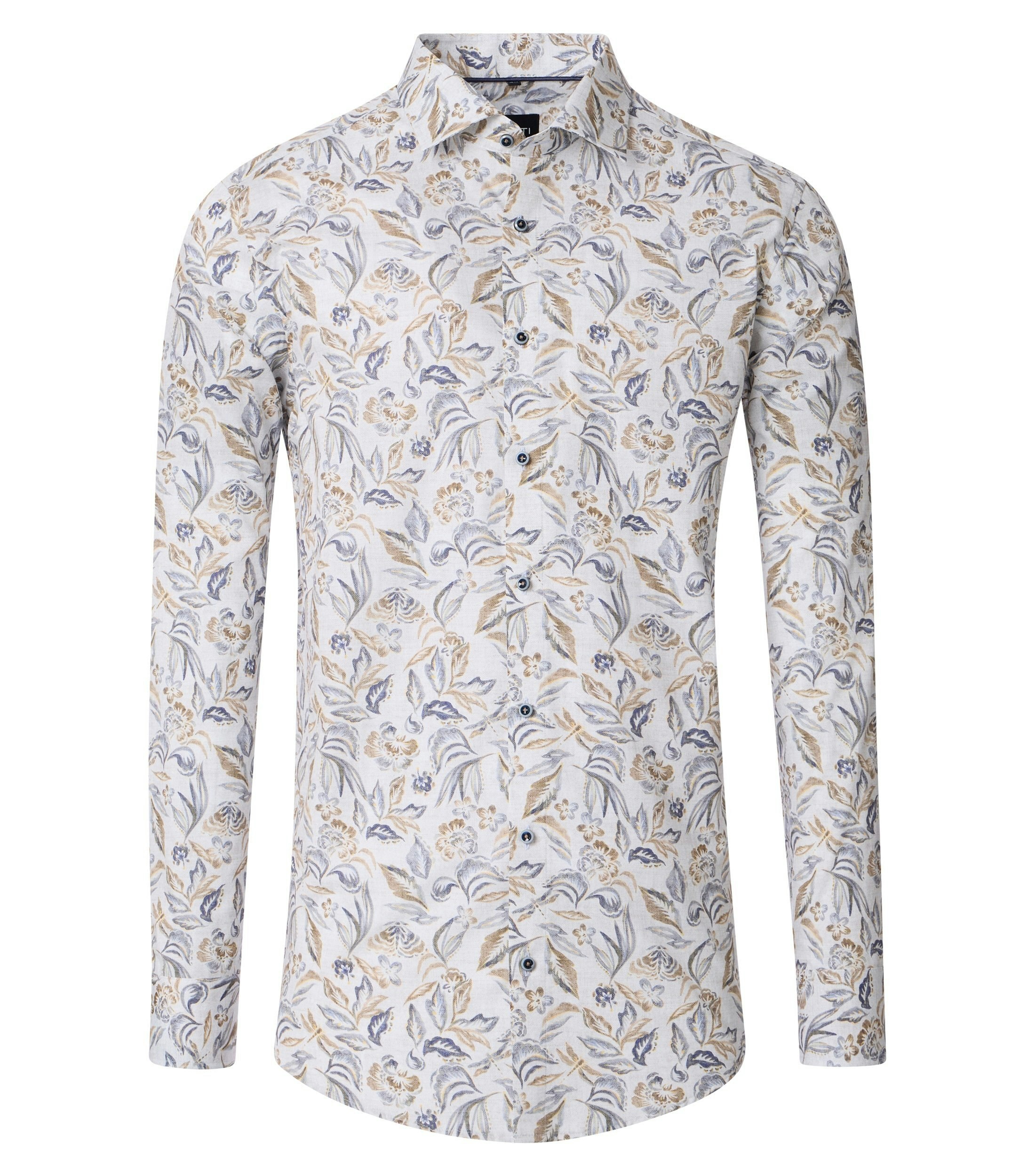 Ein Businesshemd im Print Muster in der Farbe Champagner