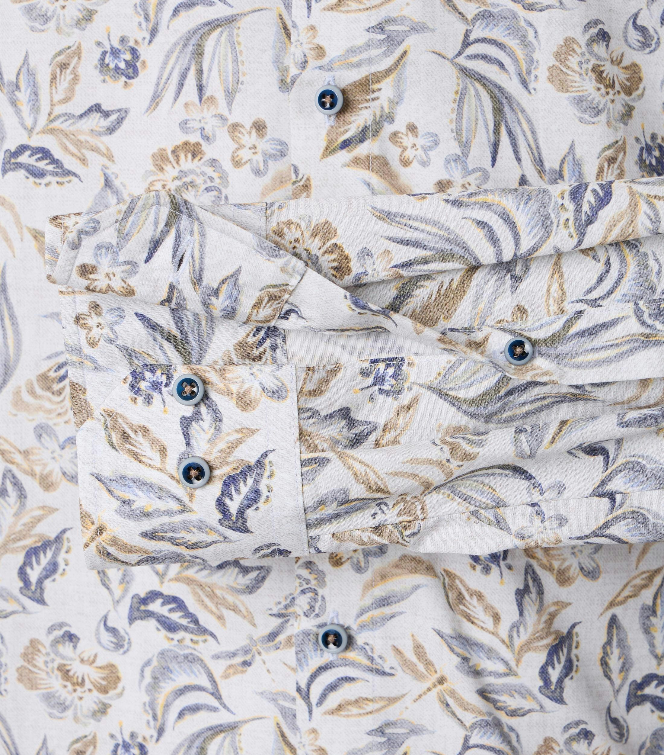 Ein Businesshemd im Print Muster in der Farbe Champagner