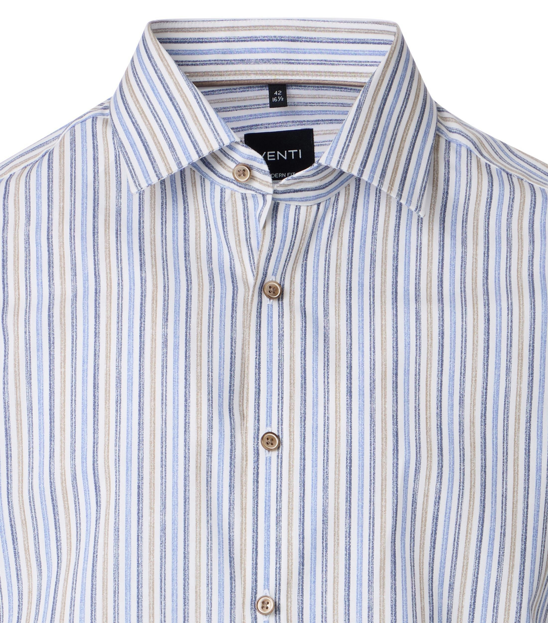 Ein Businesshemd im gestreift Muster in der Farbe Hellgrau