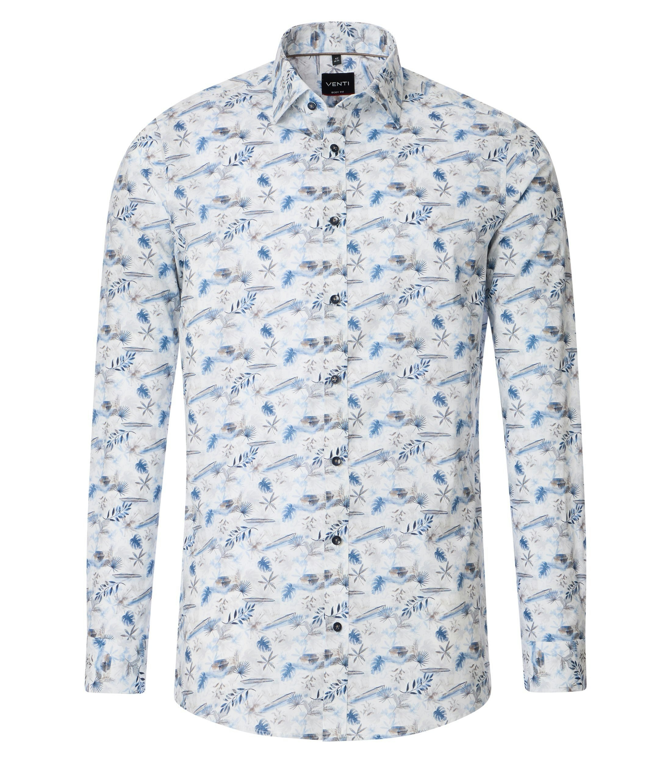 Ein Businesshemd im Print Muster in der Farbe Weißblau
