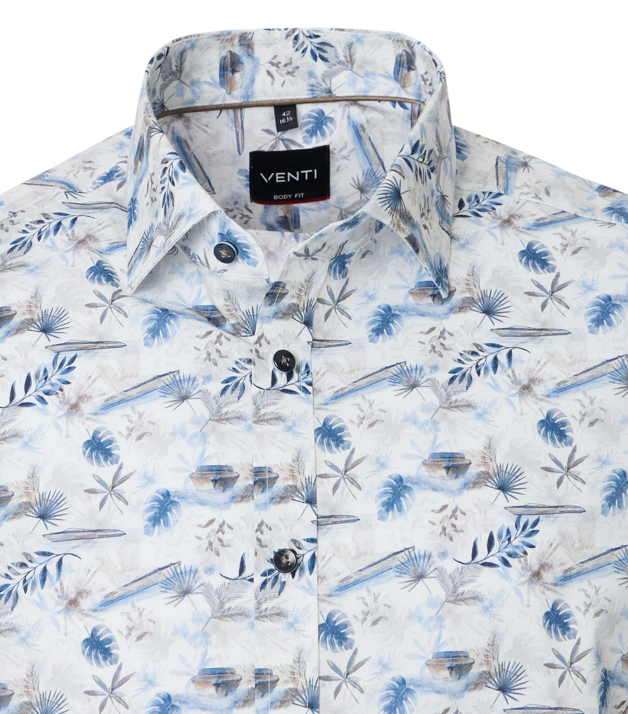 Ein Businesshemd im Print Muster in der Farbe Weißblau