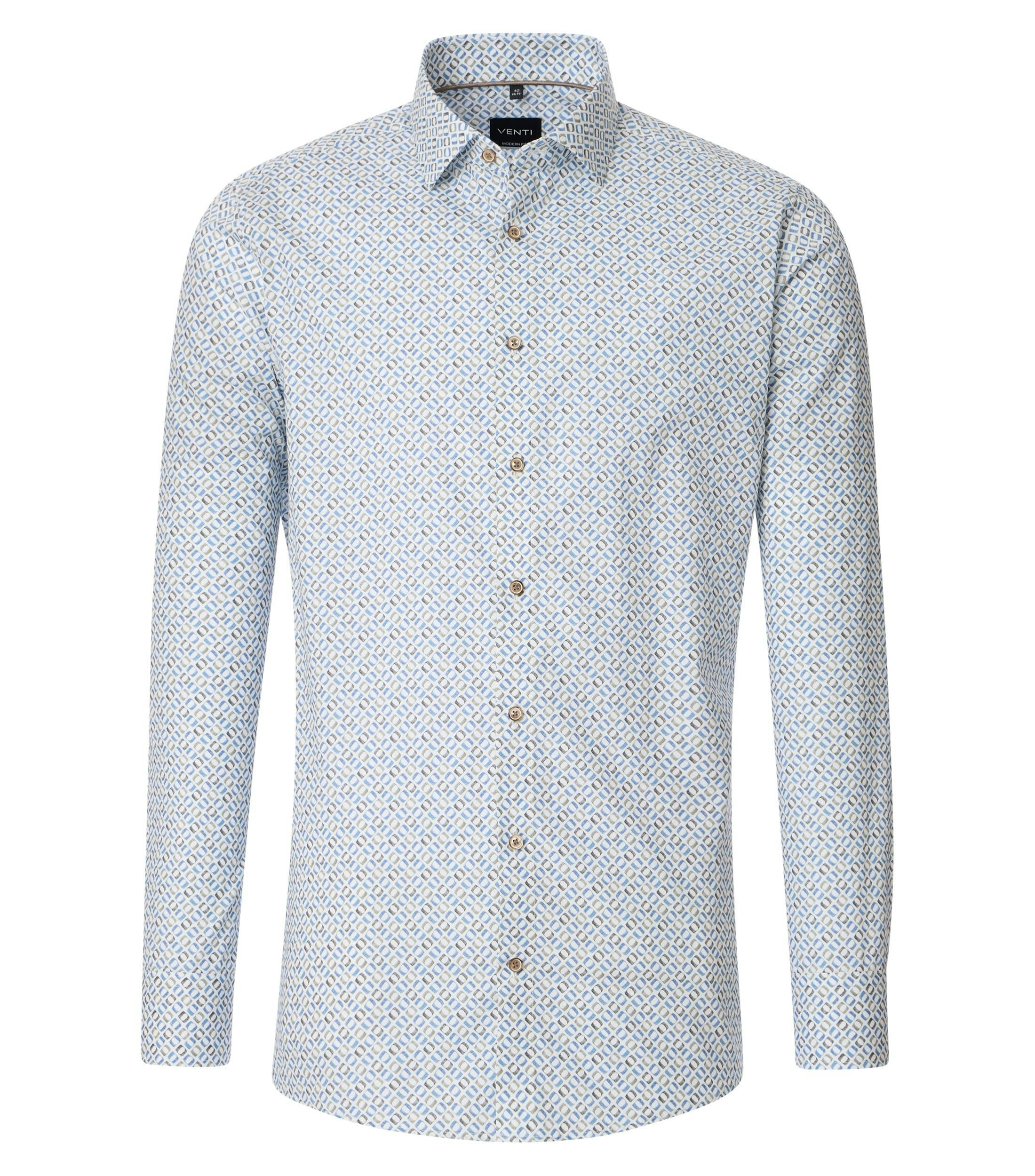 Ein Businesshemd im Print Muster in der Farbe Weißblau