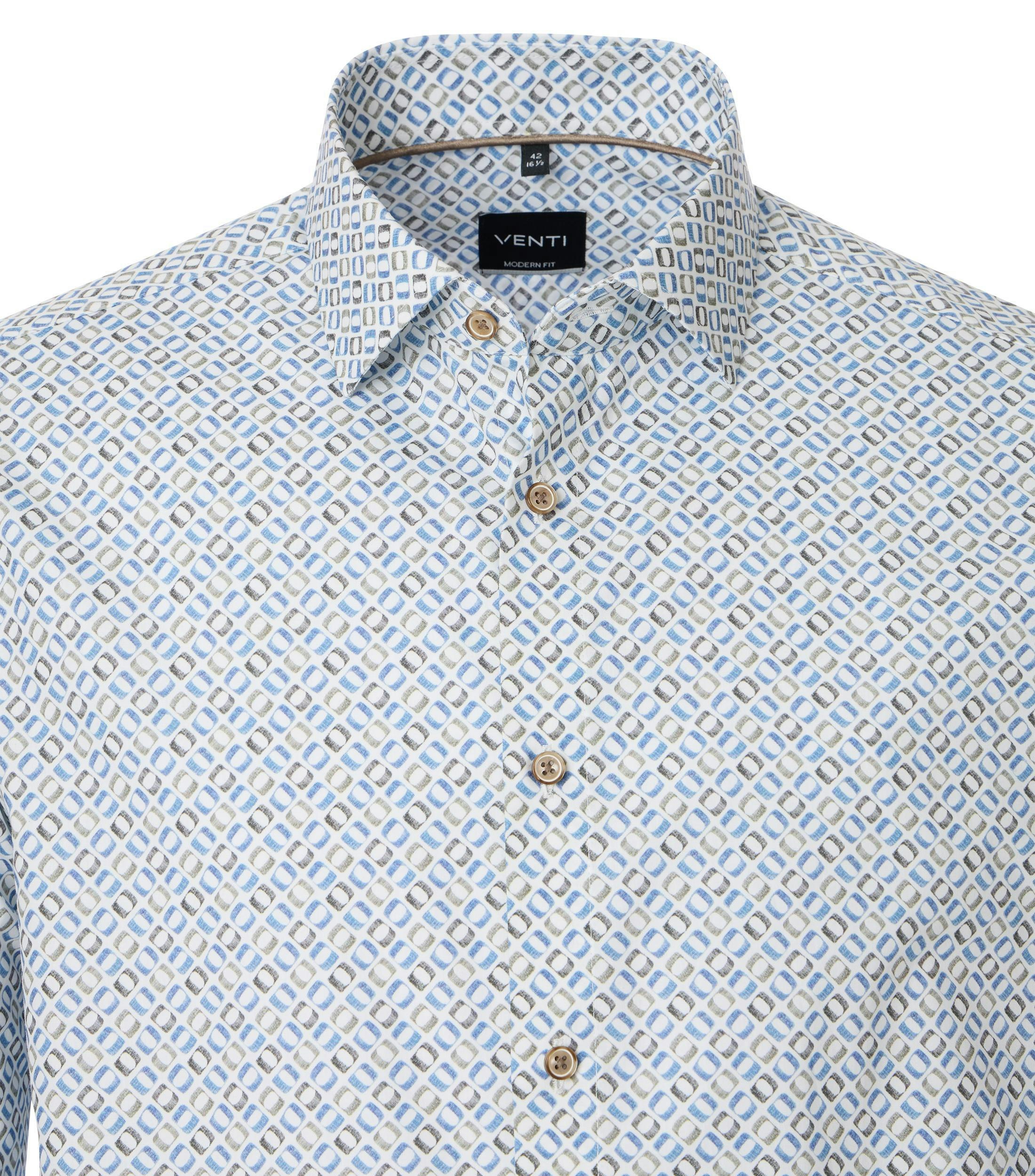 Ein Businesshemd im Print Muster in der Farbe Weißblau