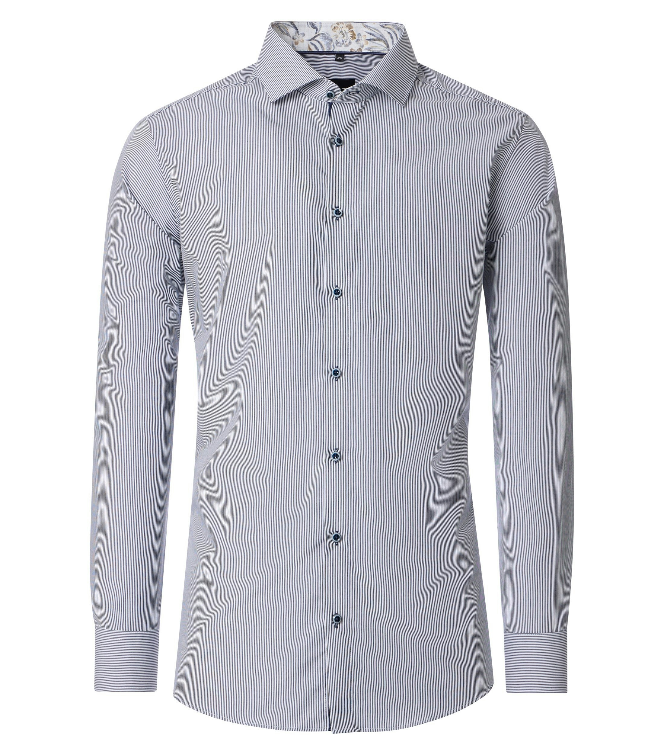 Ein Businesshemd im gestreift Muster in der Farbe Hellblau