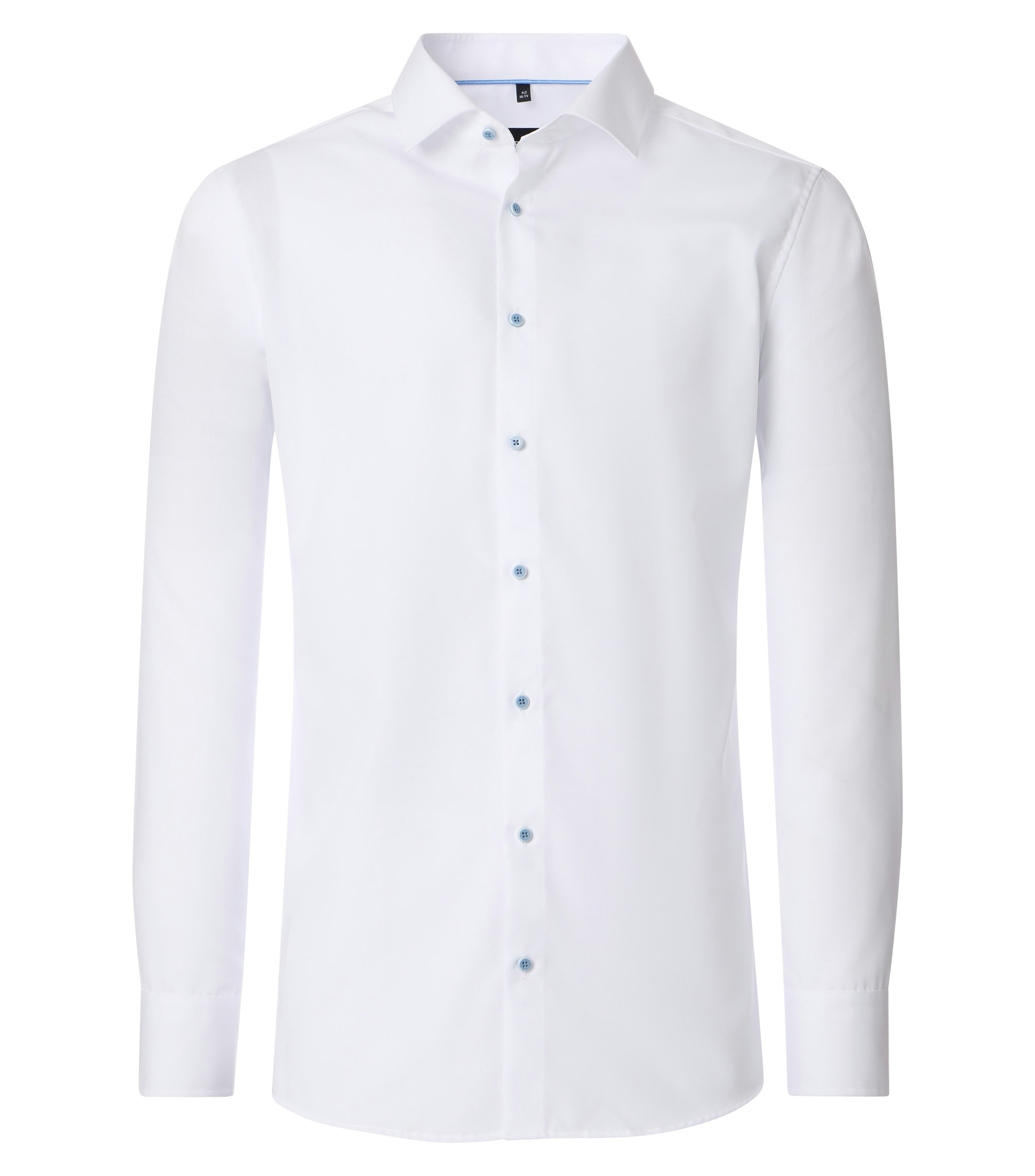 Ein Businesshemd im uni Muster in der Farbe Schneeweiß