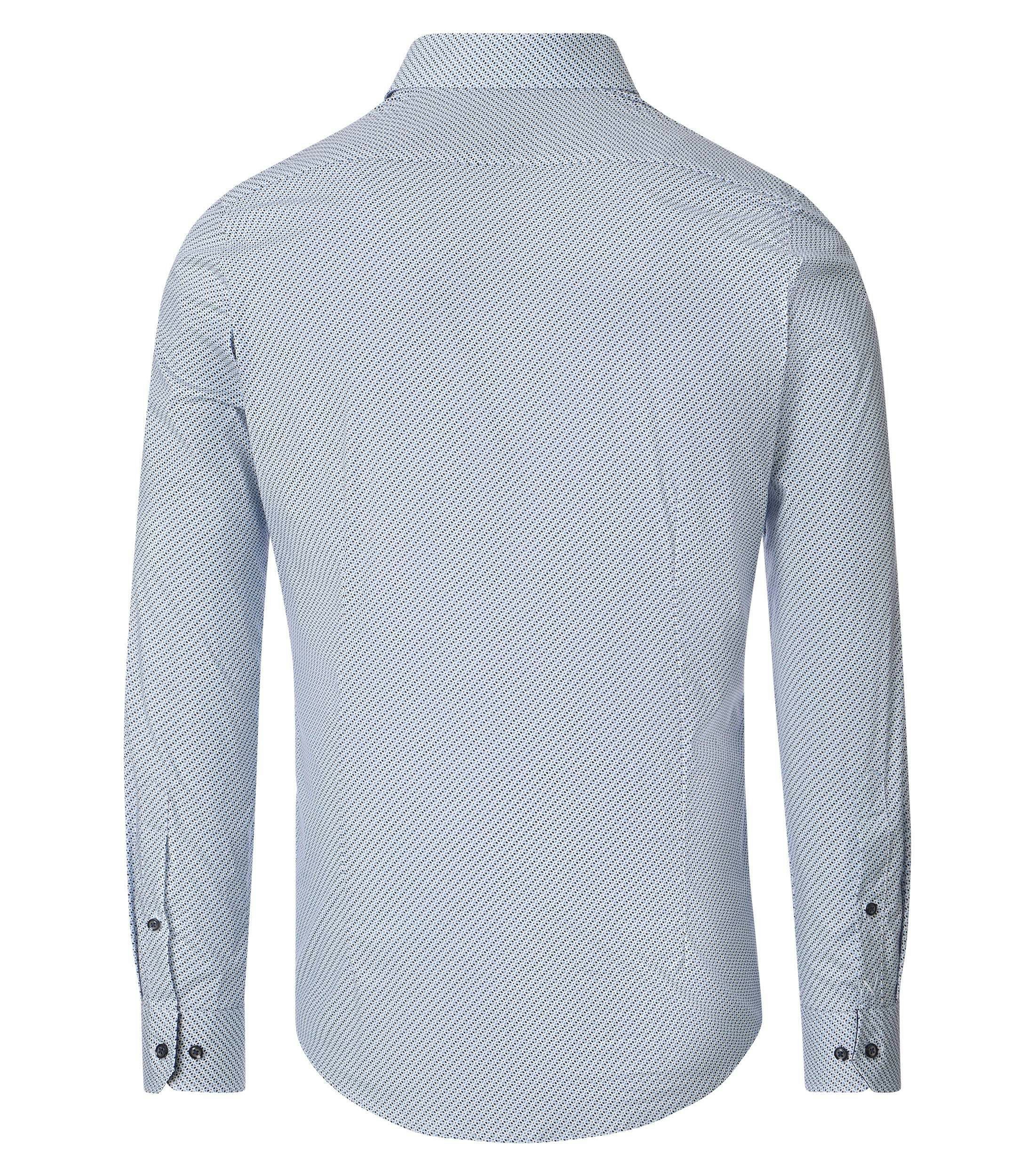 Ein Businesshemd im Print Muster in der Farbe Blau
