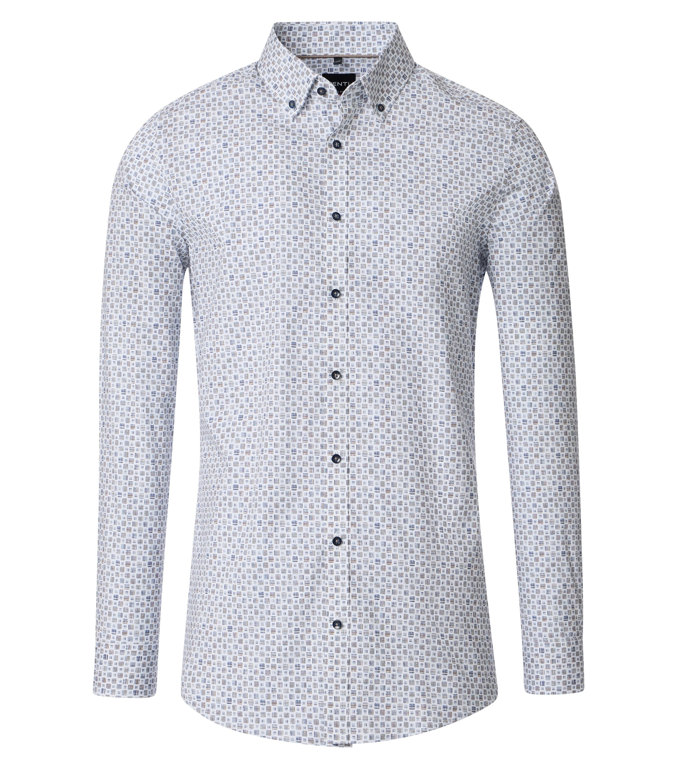 Ein Businesshemd im Print Muster in der Farbe Beige