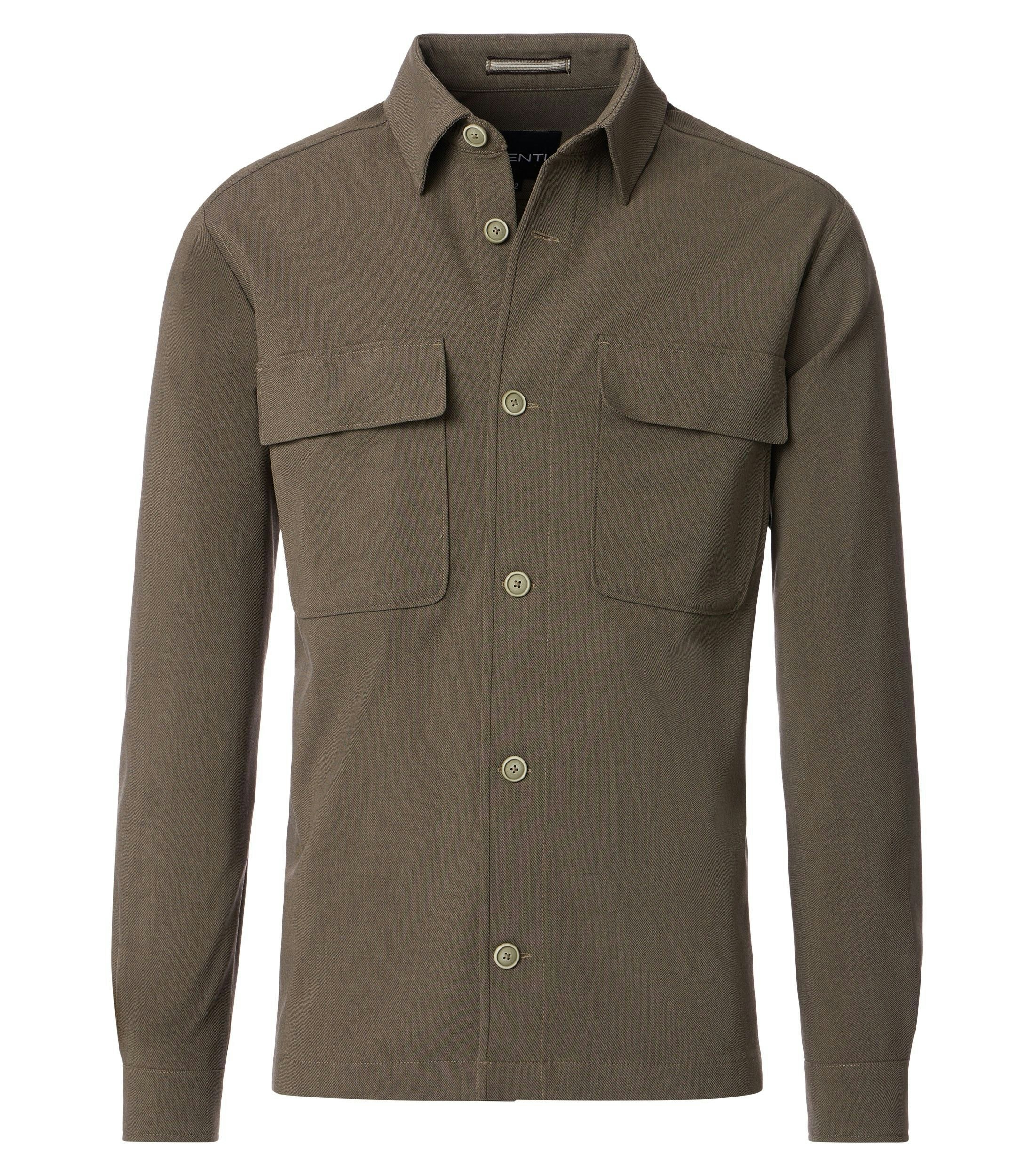 Hemdjacke im unifarbenen Design in der Farbe Beige