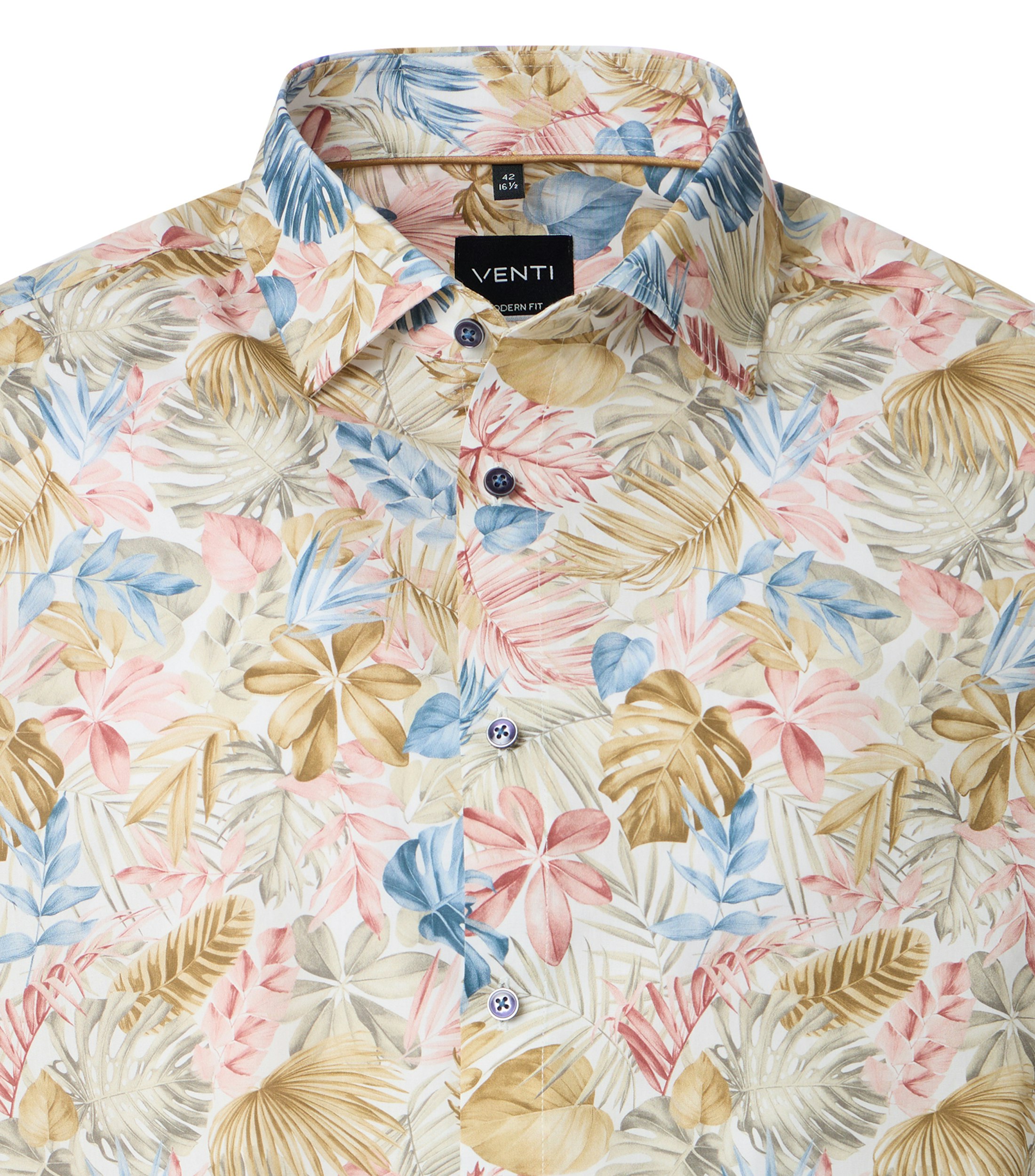 Ein Businesshemd im Print Muster in der Farbe Orange