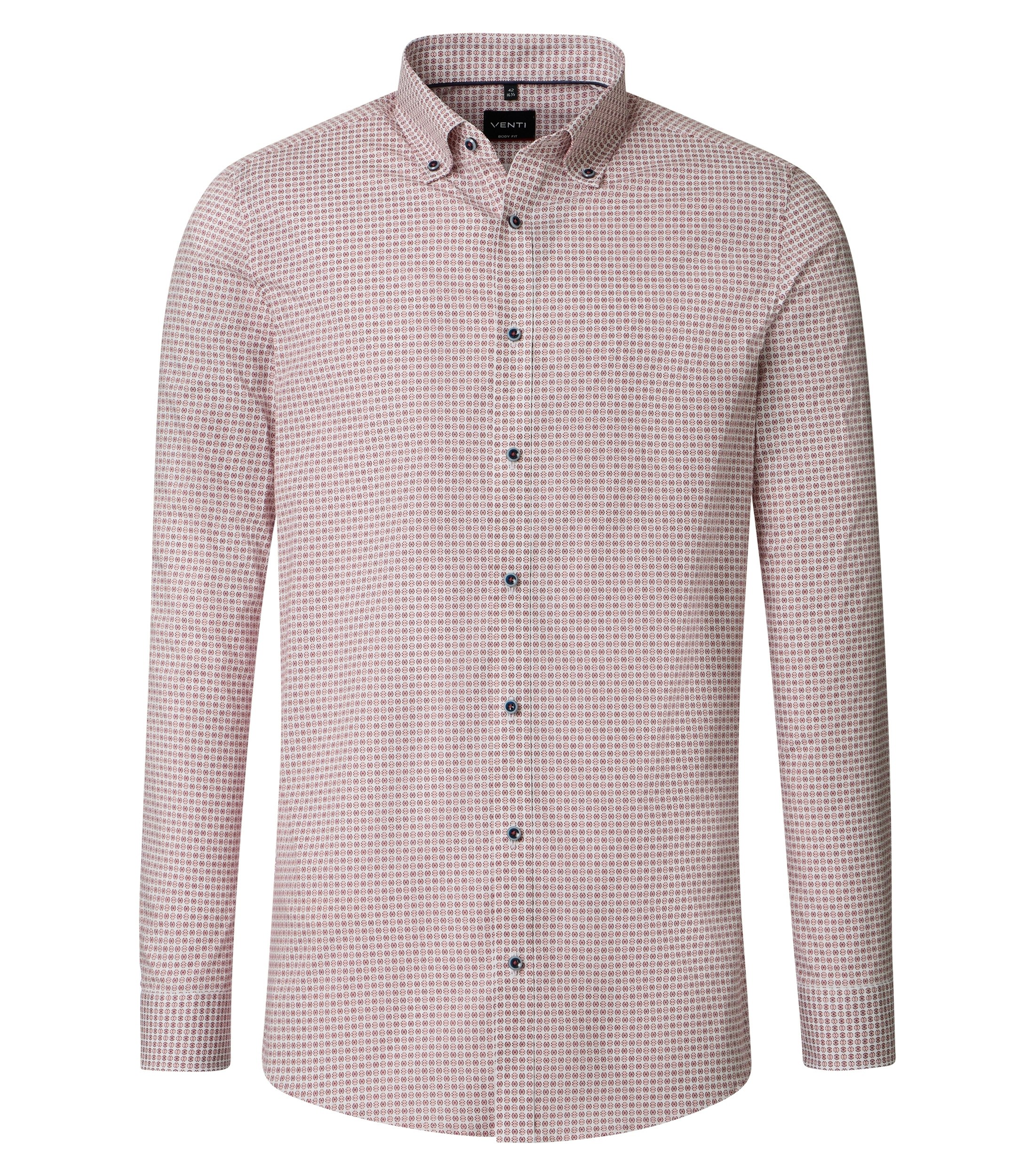 Ein Businesshemd im Print Muster in der Farbe Rot