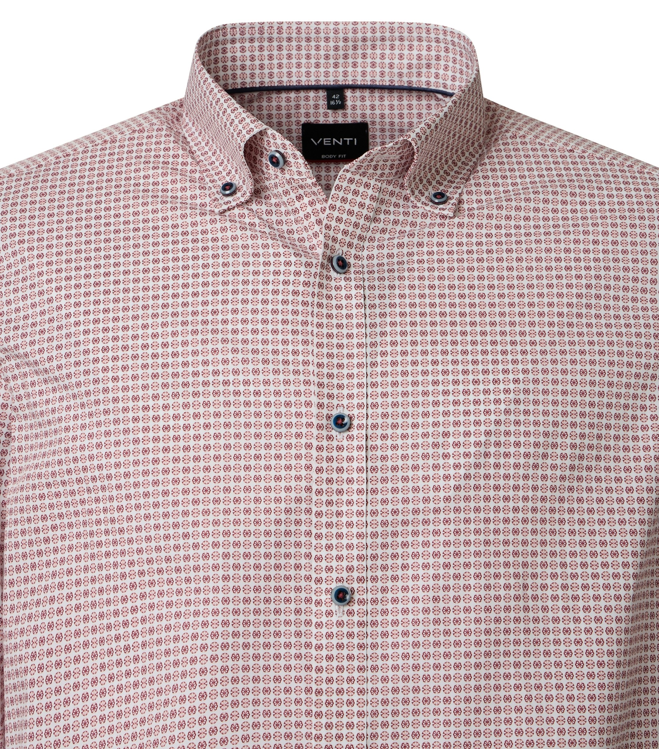 Ein Businesshemd im Print Muster in der Farbe Rot