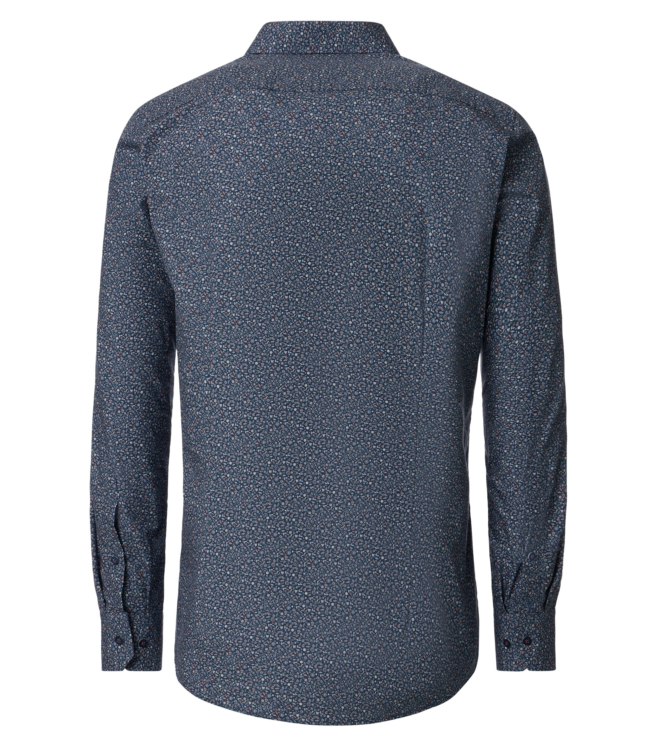 Ein Businesshemd im Print Muster in der Farbe Blau