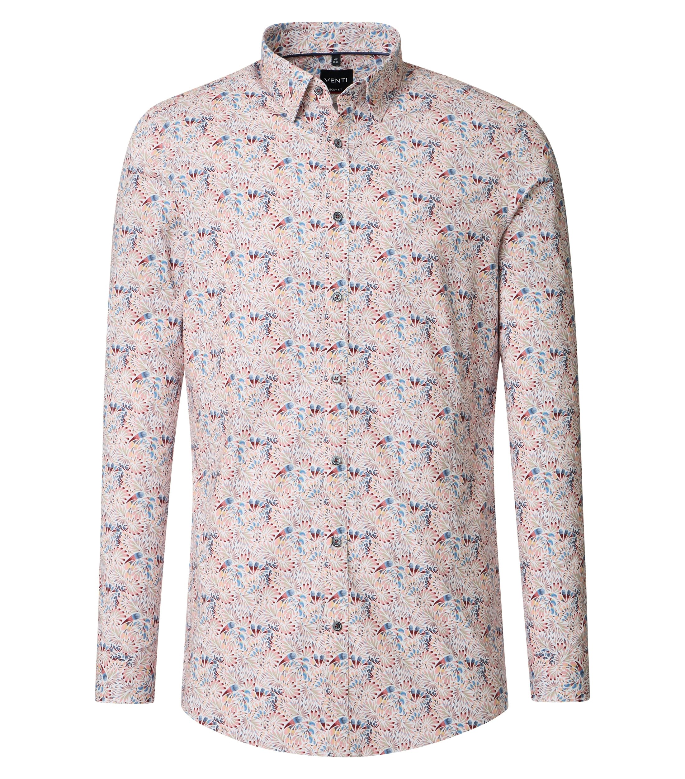 Ein Businesshemd im Print Muster in der Farbe Beige