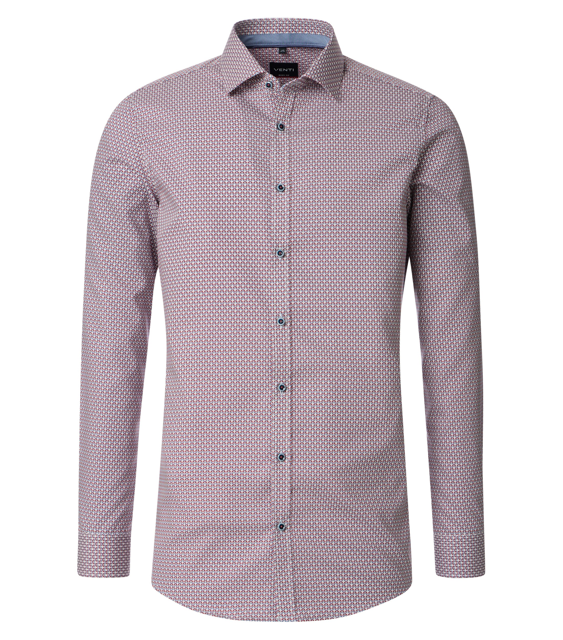 Ein Businesshemd im Print Muster in der Farbe Pinkrot