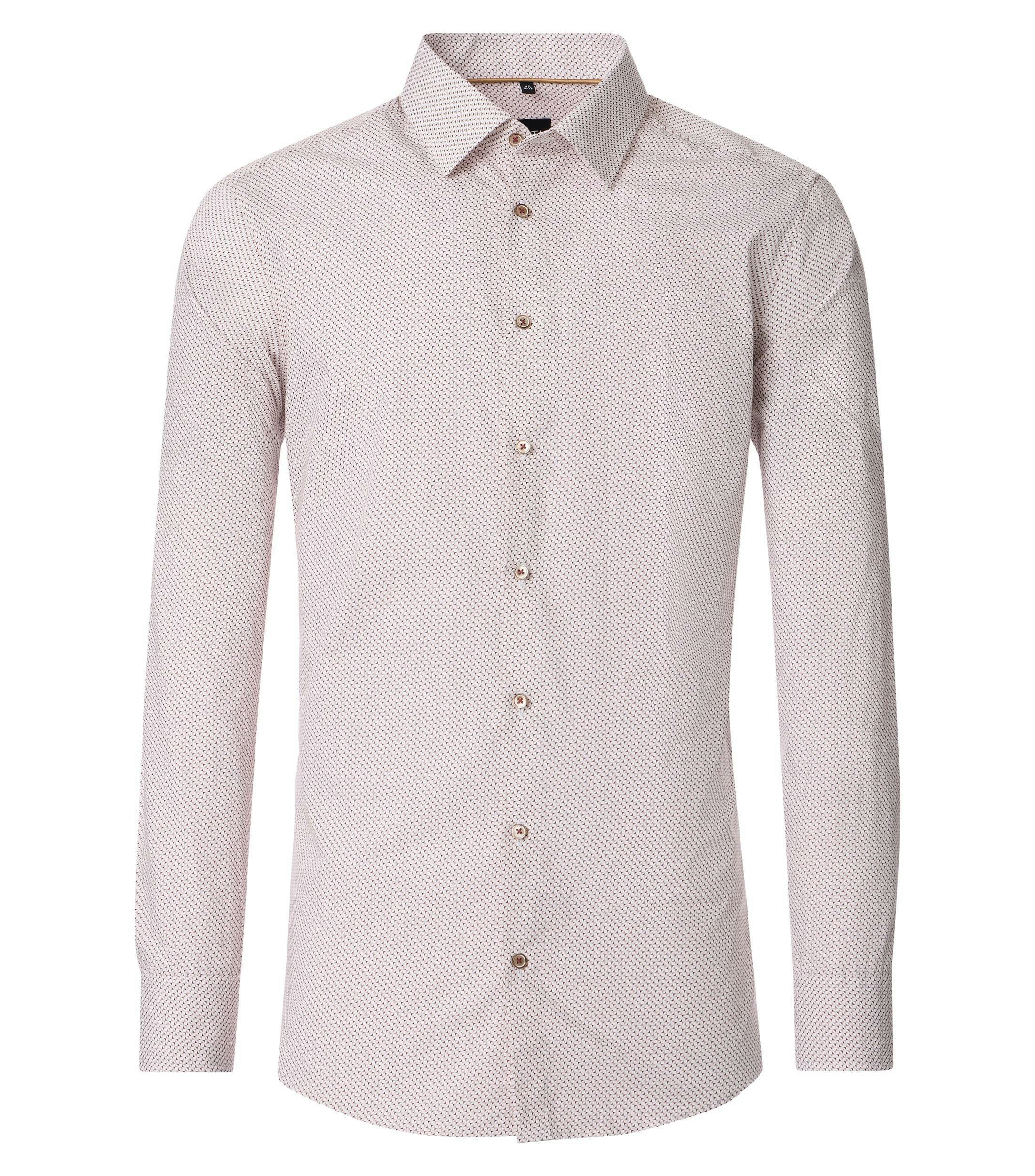 Ein Businesshemd im Print Muster in der Farbe Zartrosa