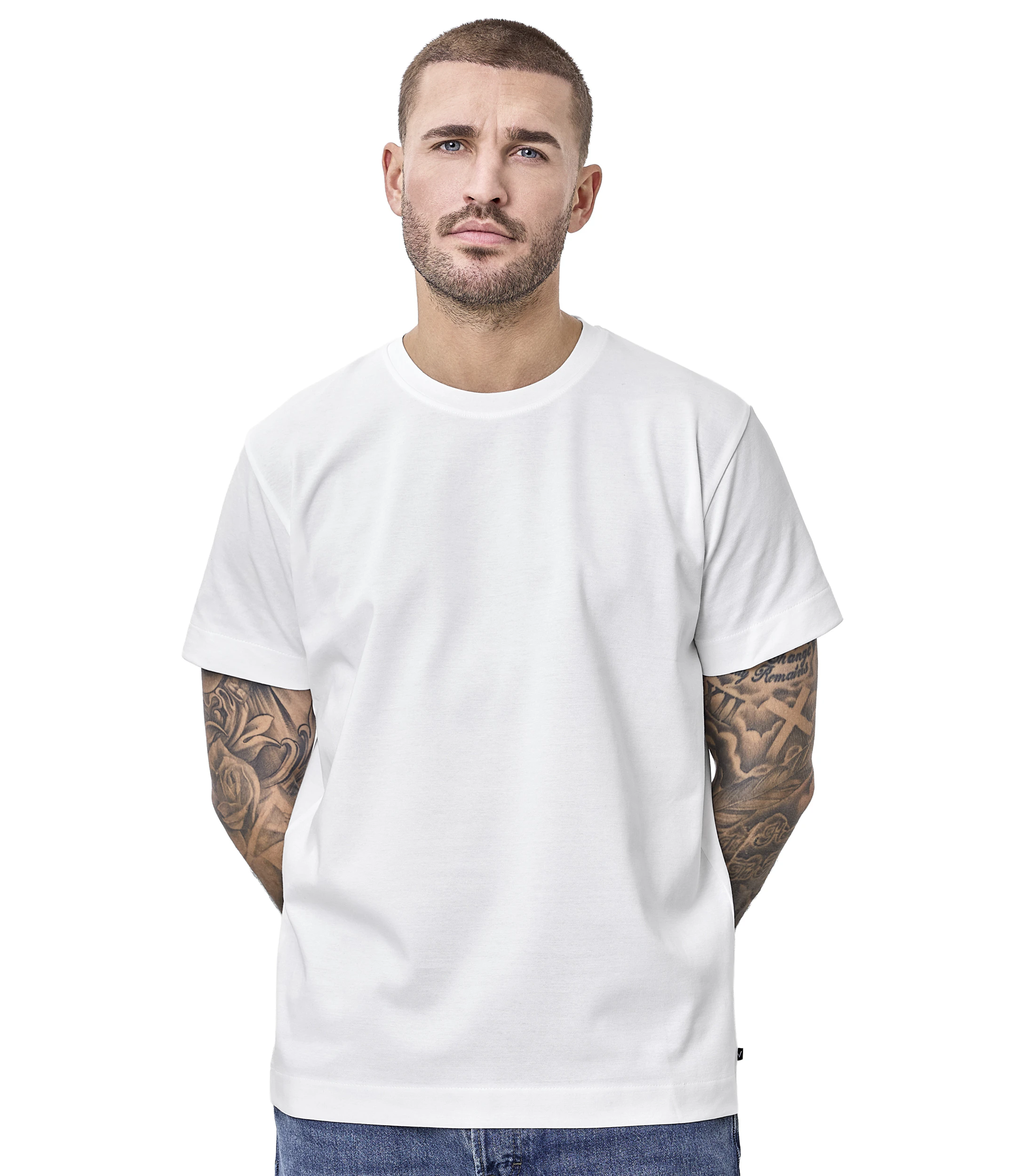 T-Shirt im unifarbenen Design in der Farbe Weiß