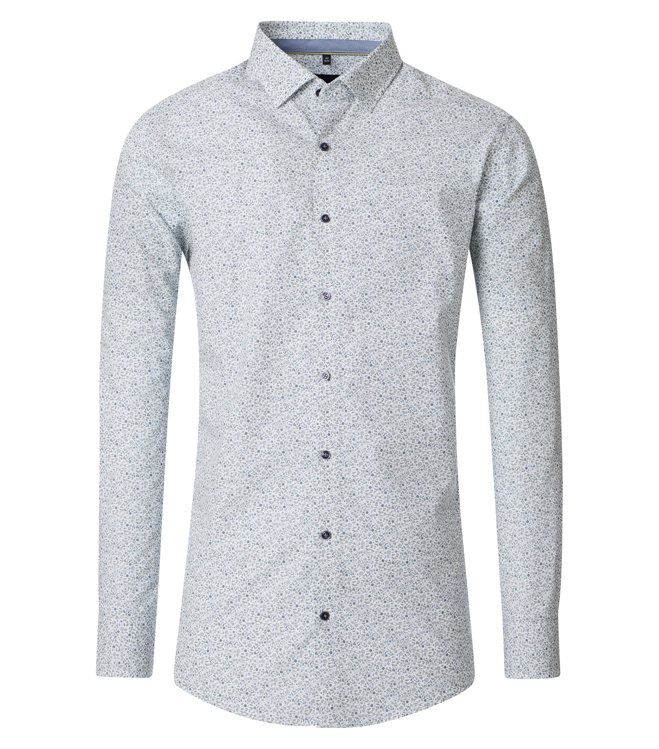 Ein Businesshemd im Print Muster in der Farbe Grün
