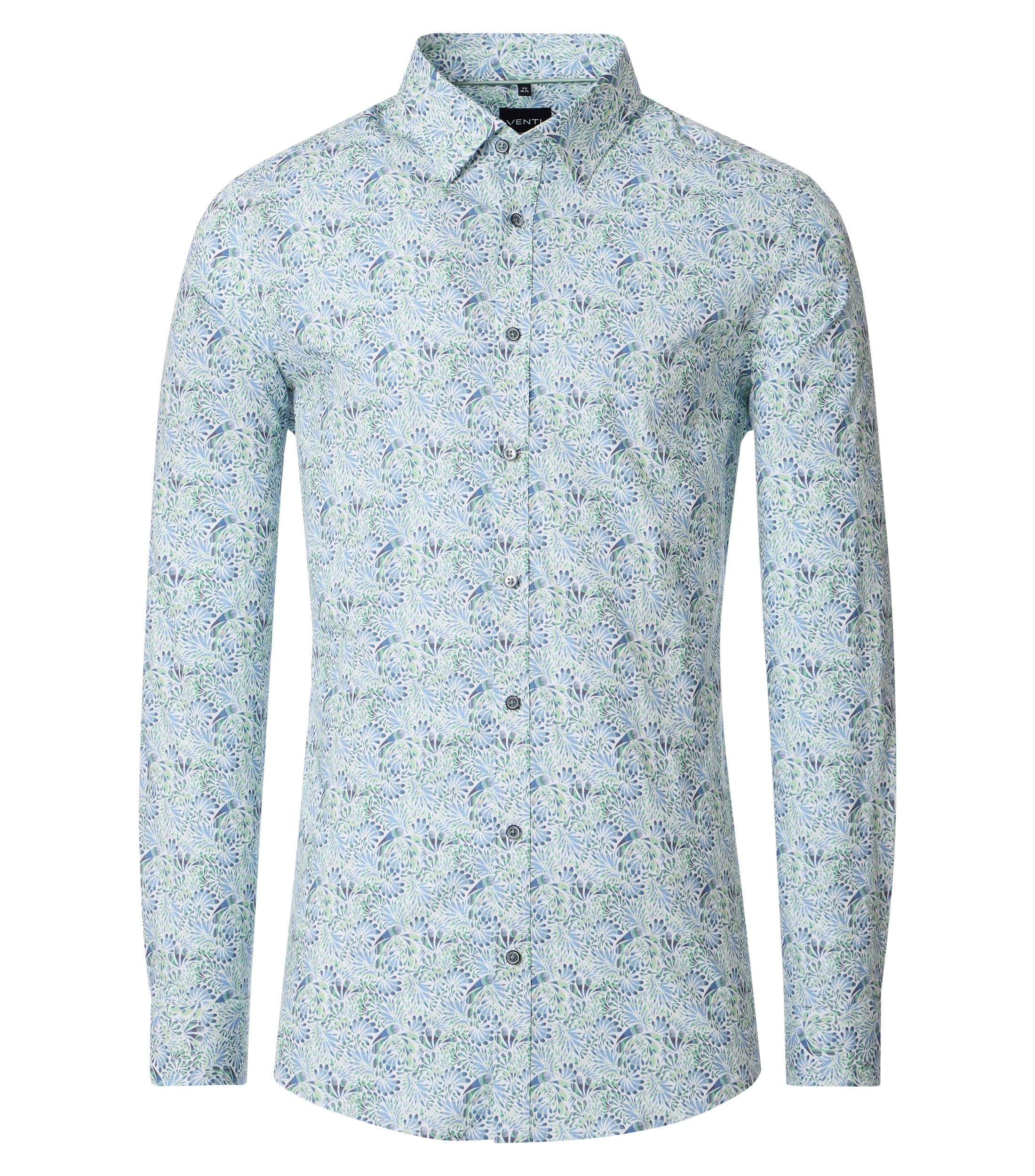 Ein Businesshemd im Print Muster in der Farbe Grün
